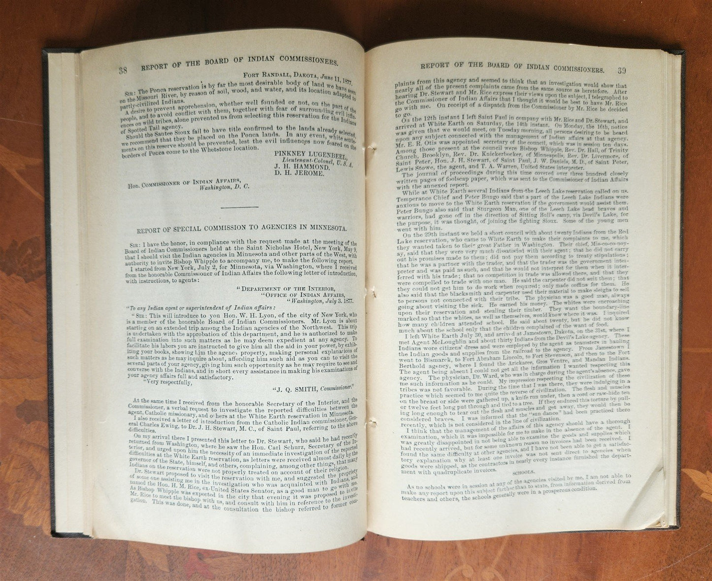 1877 REPORT of BOARD of INDIAN COMMISSIONERS antique w/ MAP of RESERVATIONS