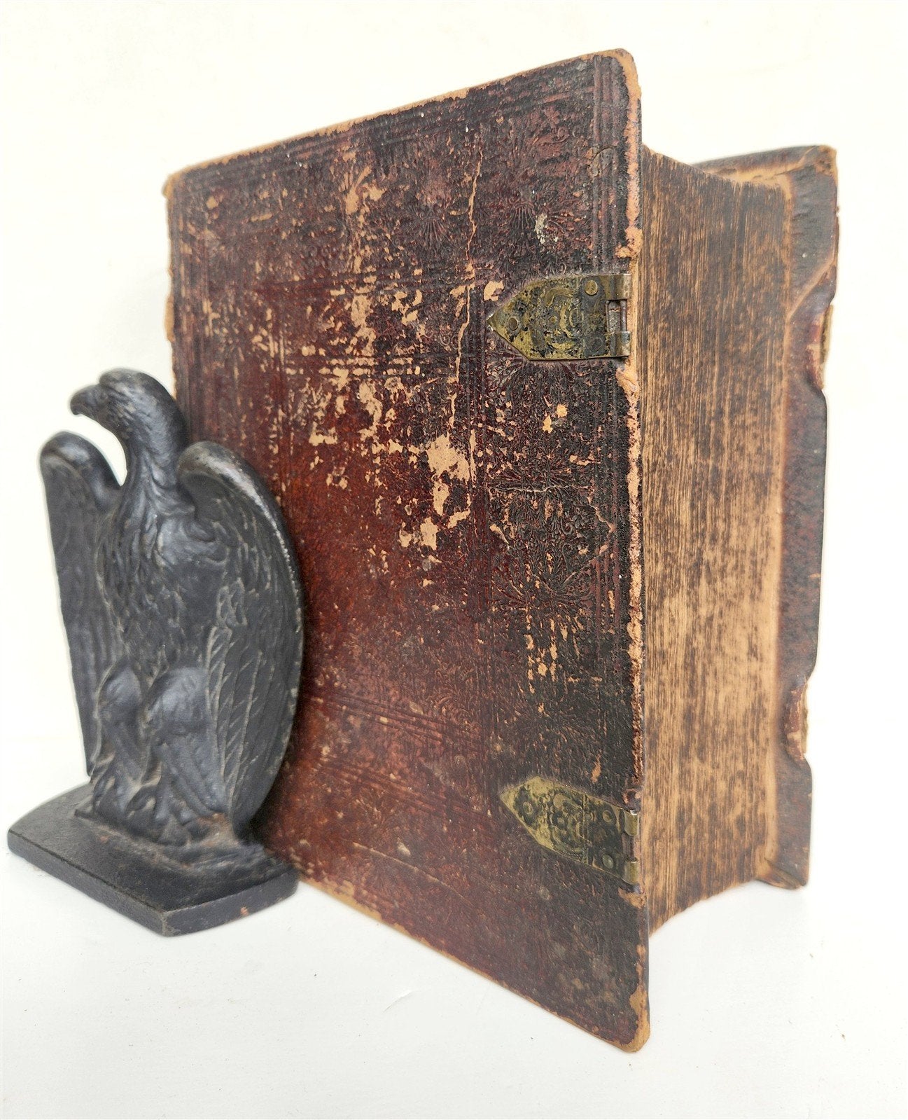 1748 BIBLE in GERMAN Old & New Testament antique ILLUSTRATED pigskin binding