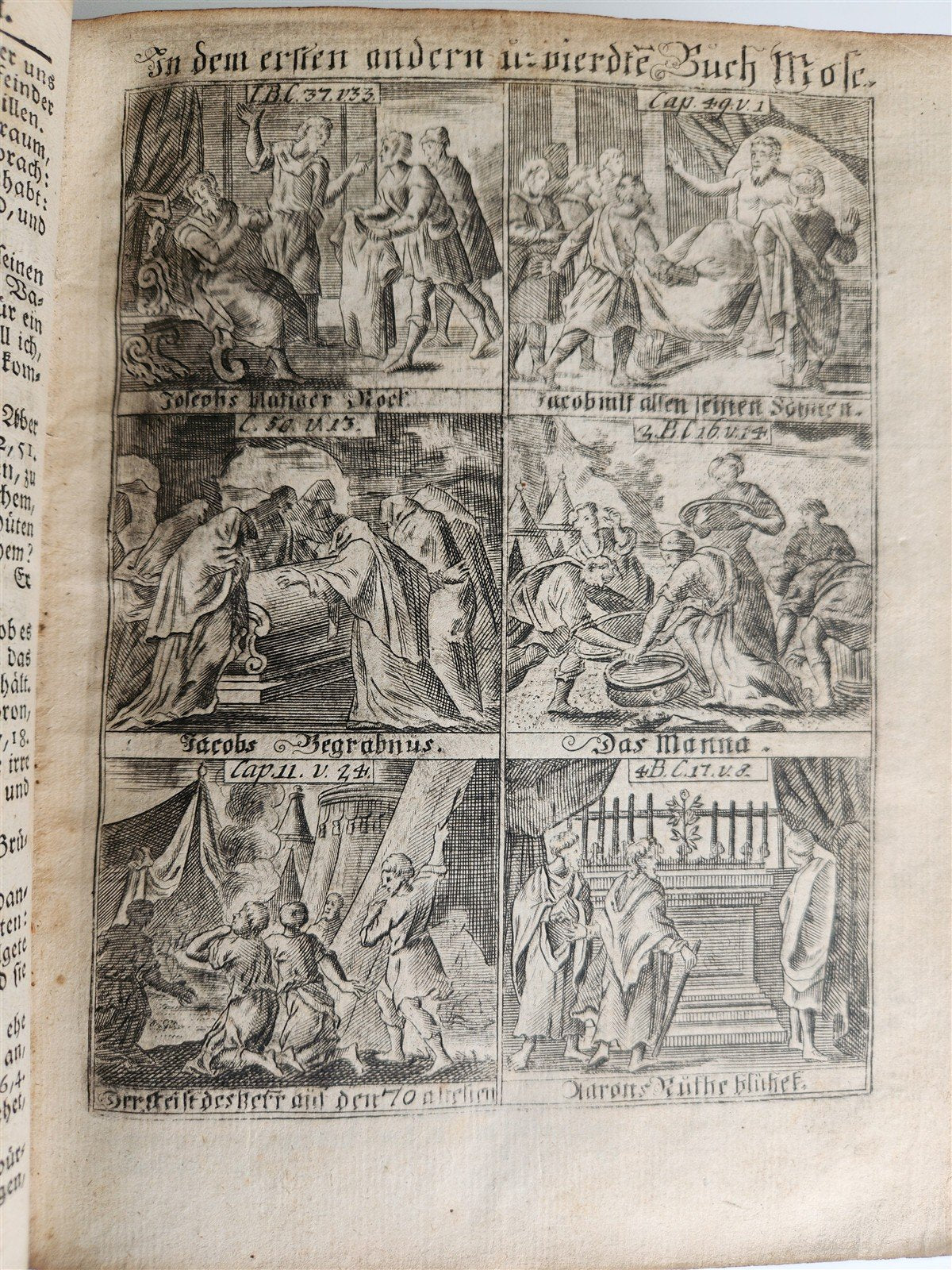1748 BIBLE in GERMAN Old & New Testament antique ILLUSTRATED pigskin binding