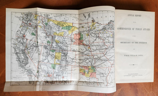 1878 COMMISSIONER OF INDIAN AFFAIRS REPORT illustrated w/MAP antique AMERICANA