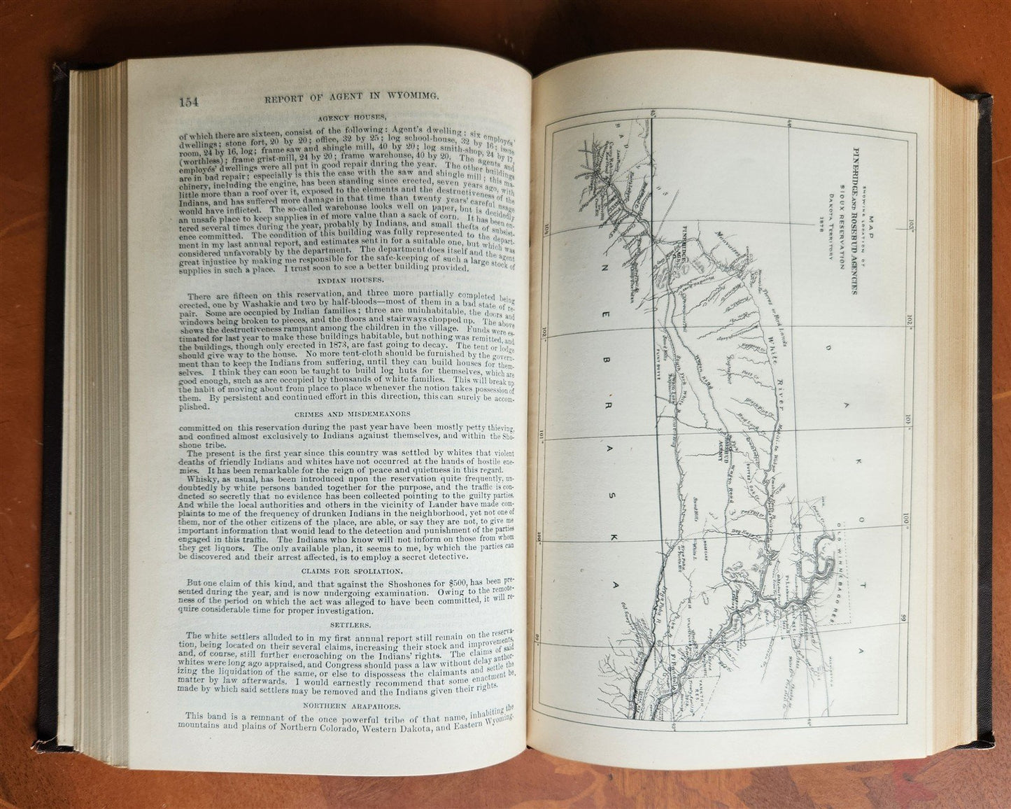 1878 COMMISSIONER OF INDIAN AFFAIRS REPORT illustrated w/MAP antique AMERICANA