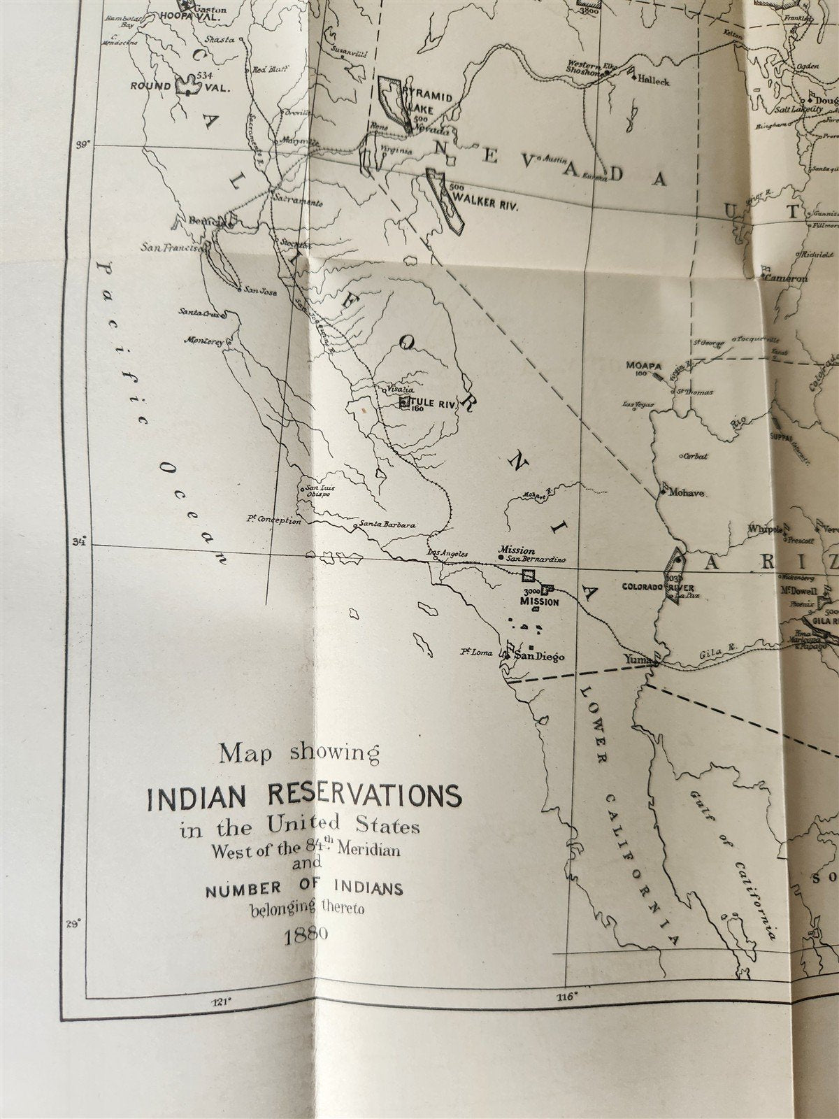 1880 REPORT of INDIAN AFFAIRS COMMISSIONERS BOARD antique w/MAPS of RESERVATIONS