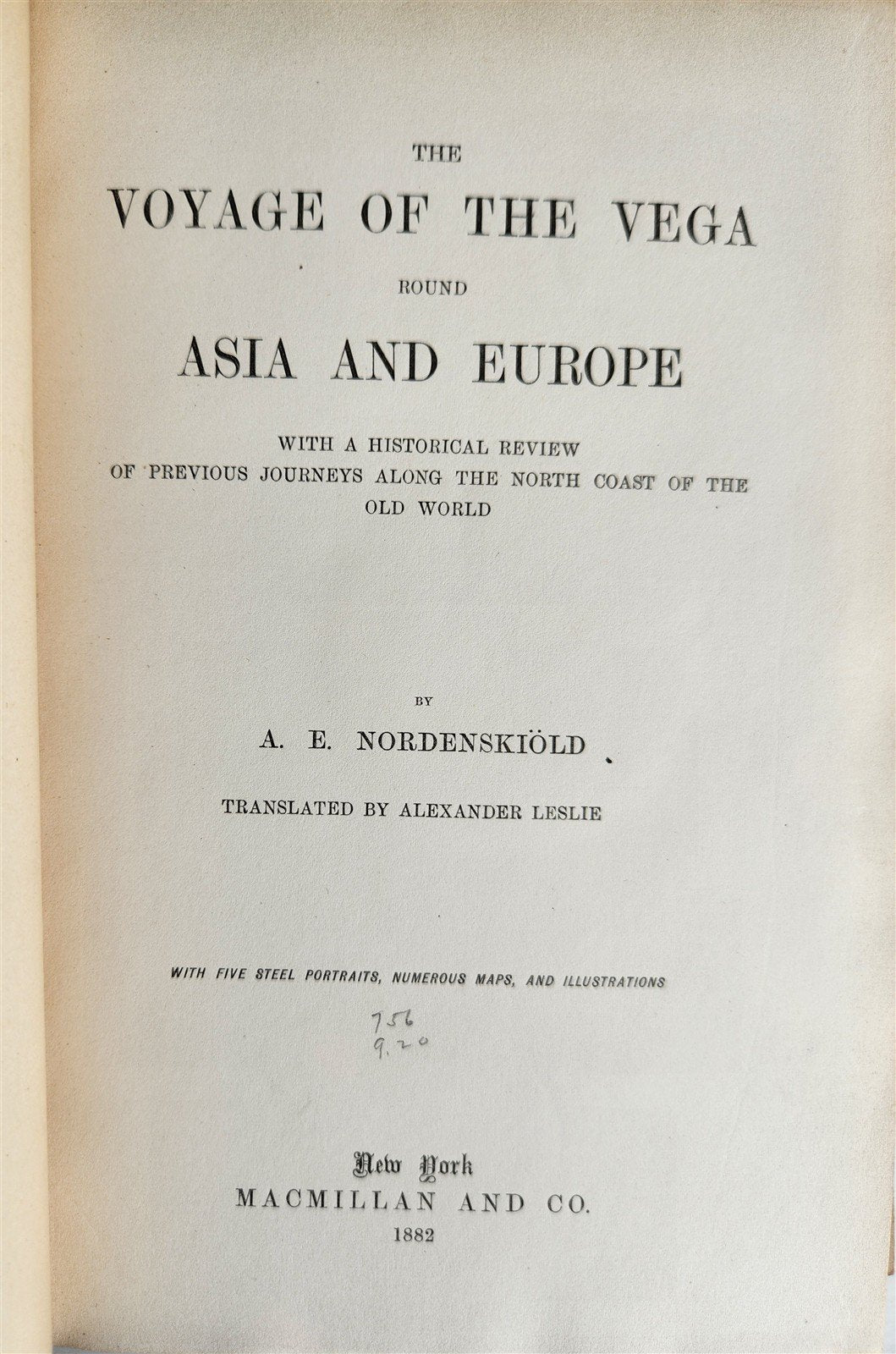 1882 VOYAGE OF THE VEGA bound ASIA & EUROPE by Nordenskiold antique ILLUSTRATED