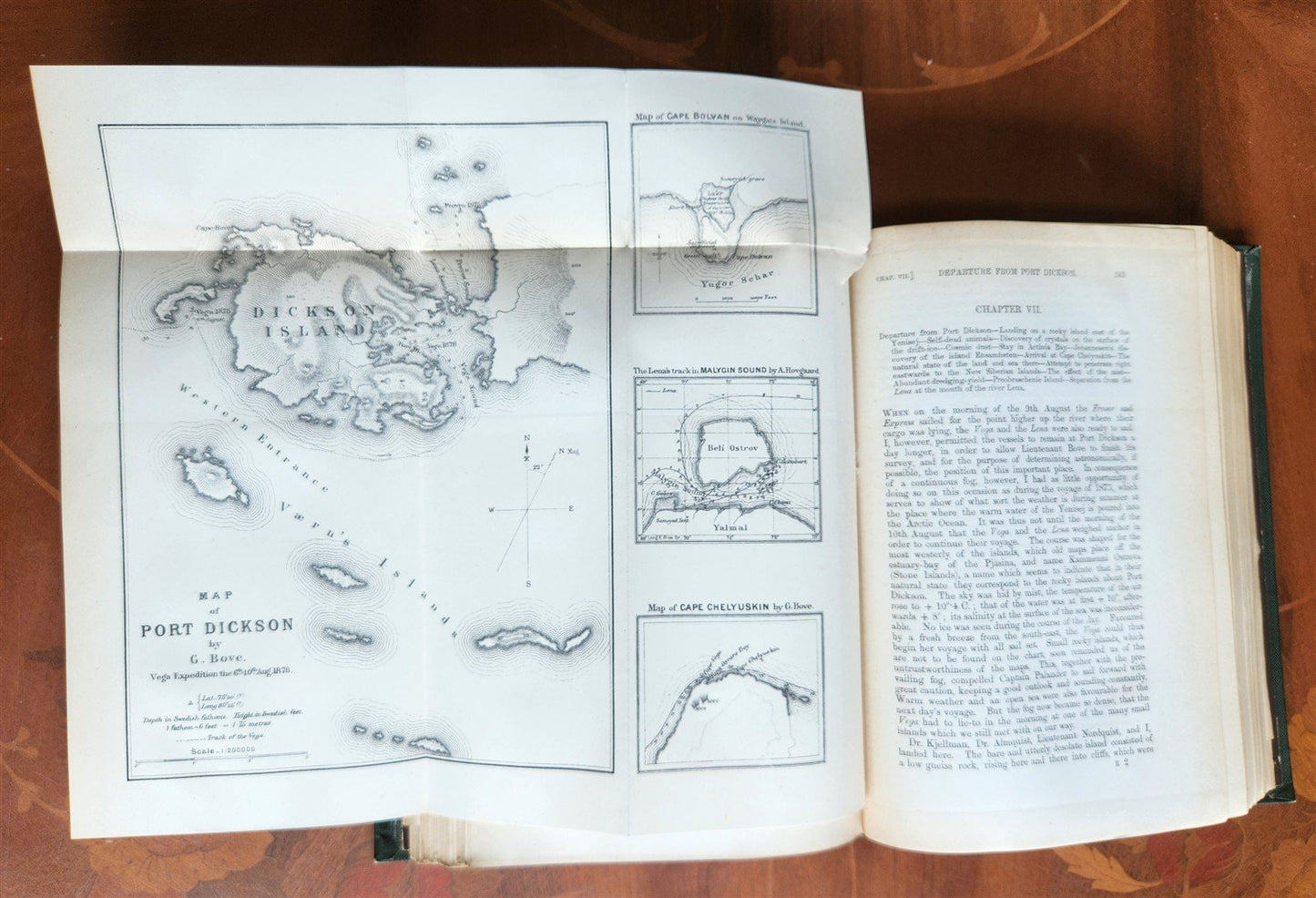 1882 VOYAGE OF THE VEGA bound ASIA & EUROPE by Nordenskiold antique ILLUSTRATED