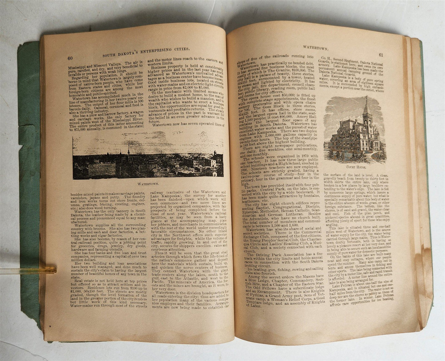 1893 Historical Review of South Dakota's Enterprising Cities antique ILLUSTRATED