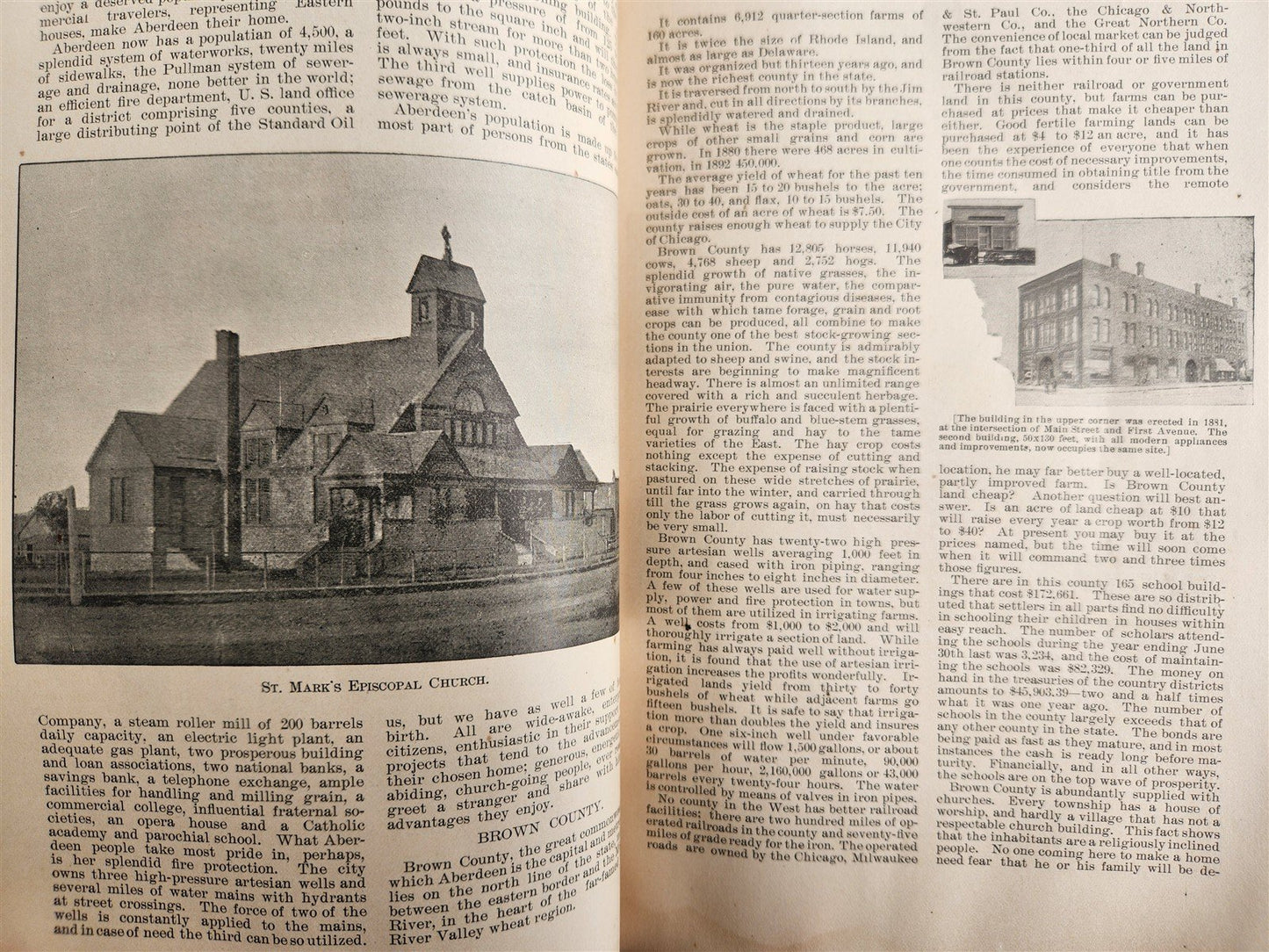 1893 Historical Review of South Dakota's Enterprising Cities antique ILLUSTRATED