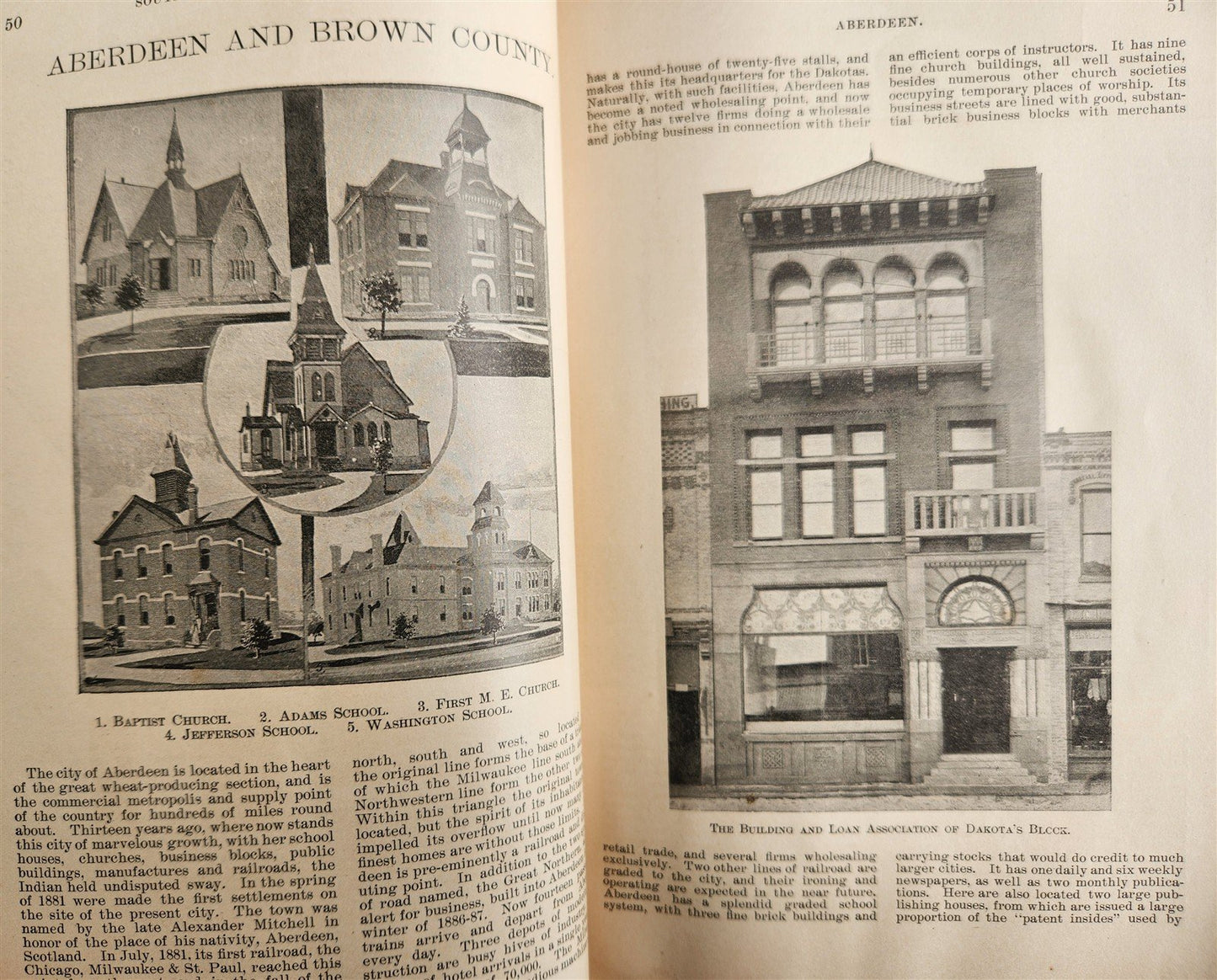 1893 Historical Review of South Dakota's Enterprising Cities antique ILLUSTRATED