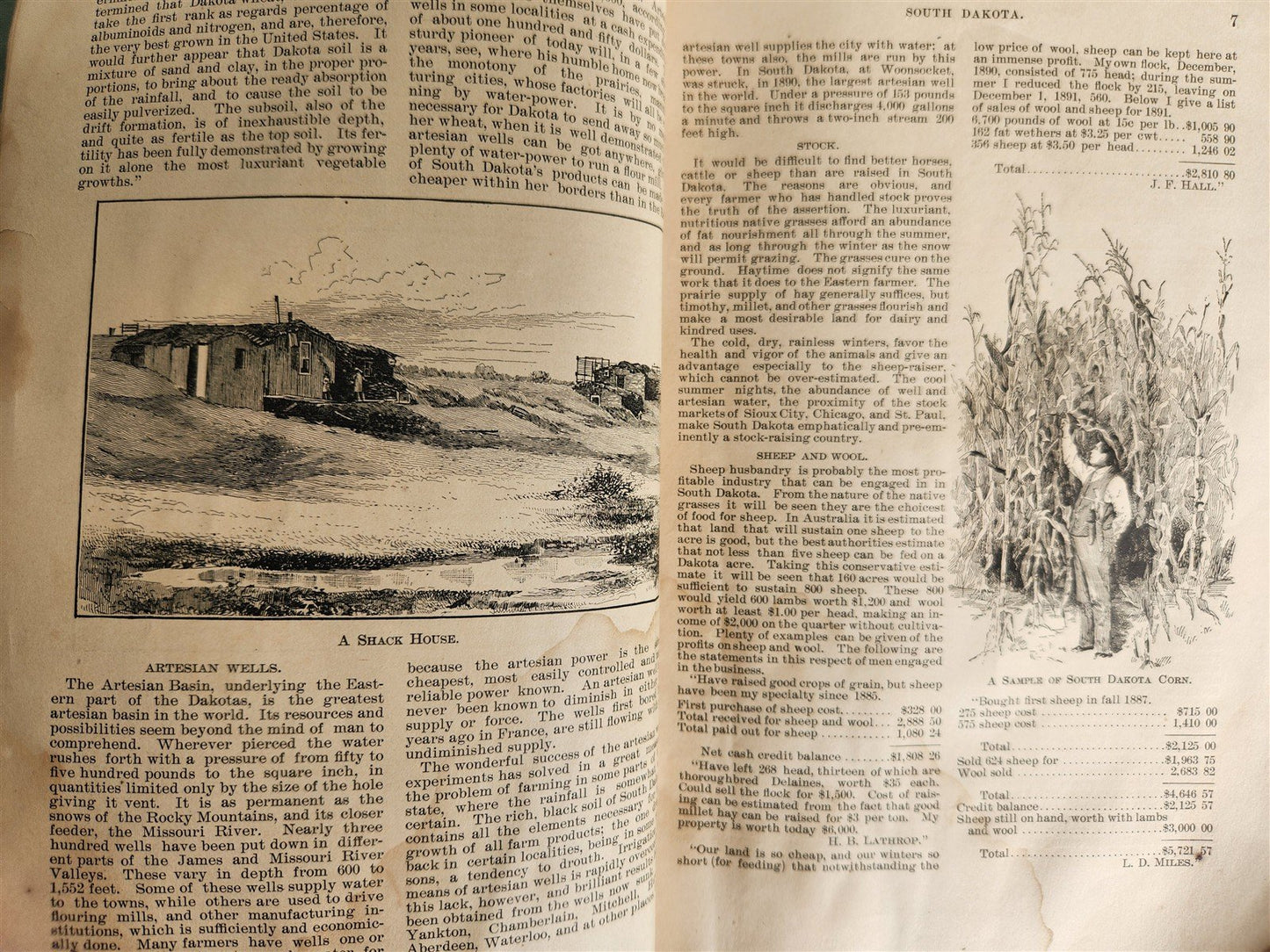1893 Historical Review of South Dakota's Enterprising Cities antique ILLUSTRATED