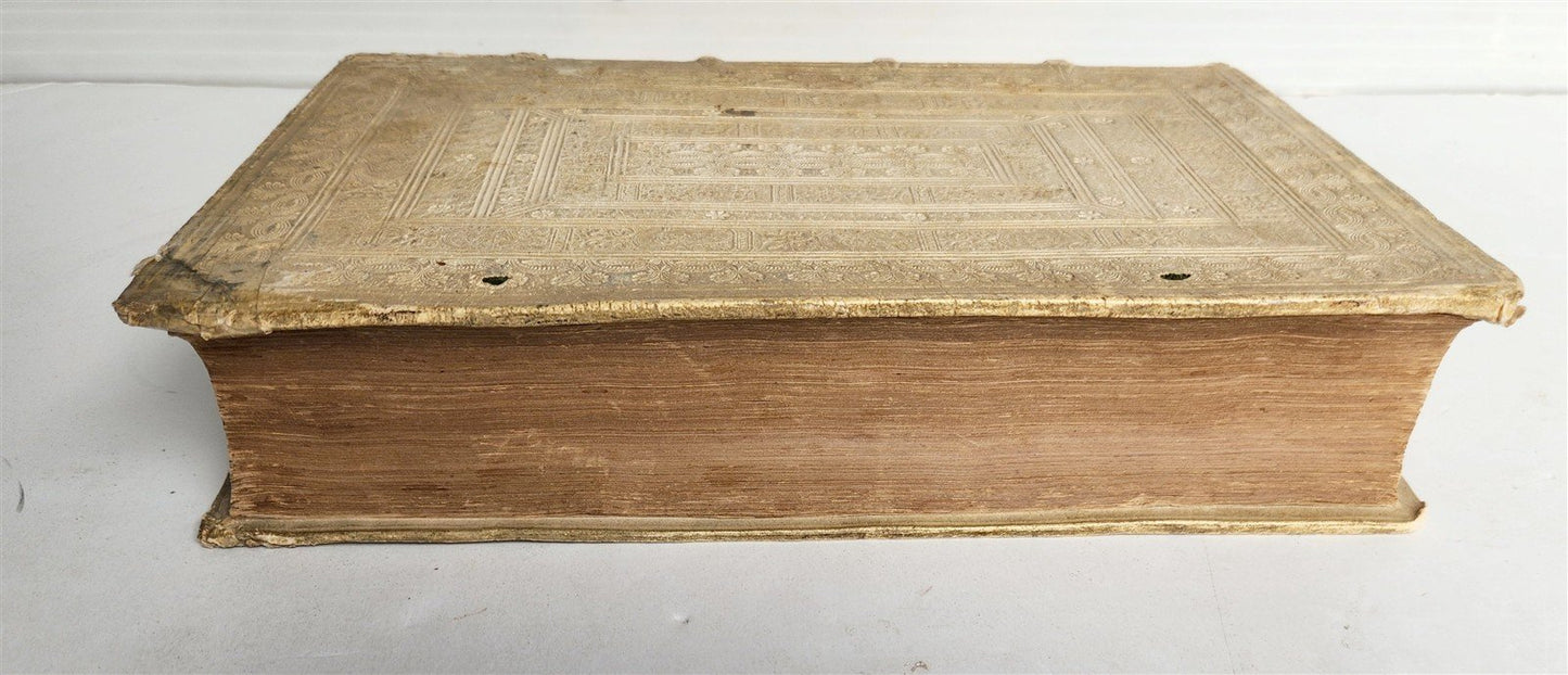 1557 Guillaume Bude COMMENTARII LINGUAE GRAECAE antique PIGSKIN BOUND FOLIO