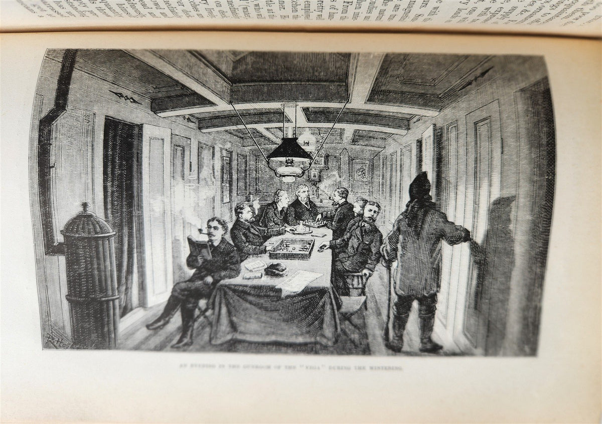 1882 VOYAGE OF THE VEGA bound ASIA & EUROPE by Nordenskiold antique ILLUSTRATED