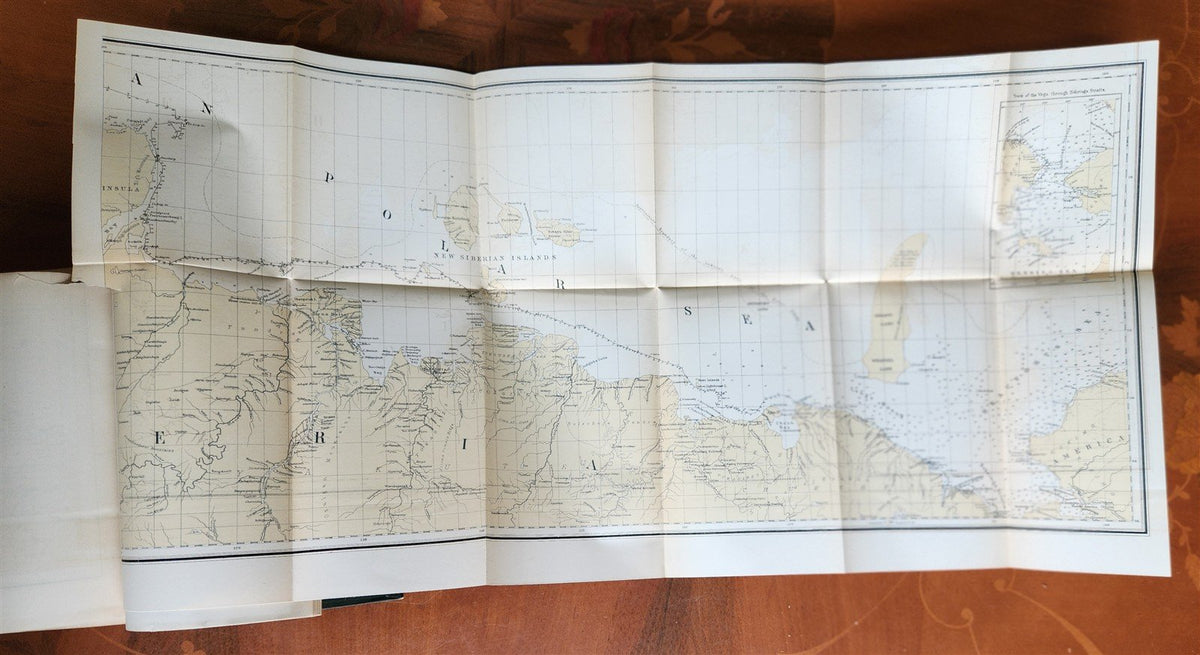 1882 VOYAGE OF THE VEGA bound ASIA & EUROPE by Nordenskiold antique ILLUSTRATED