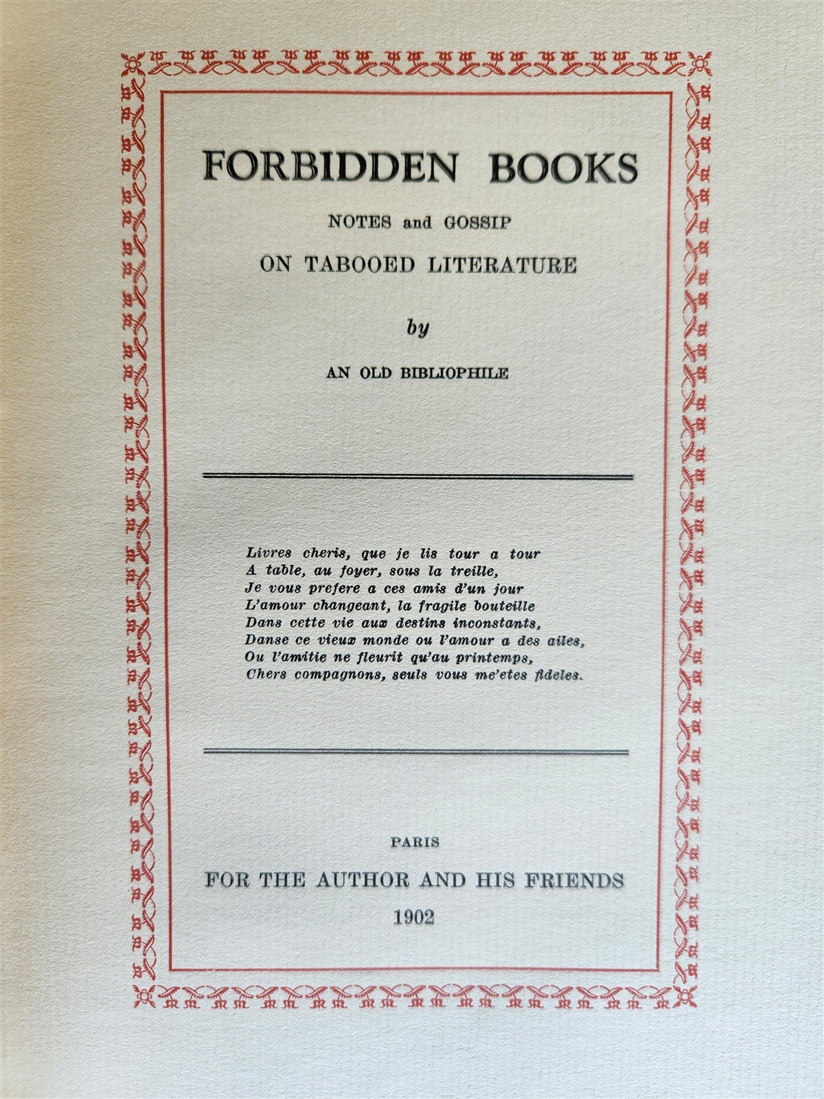 1902 FORBIDDEN BOOKS Tabooed Literature By an Old Bibliophile antique LIMITED ED