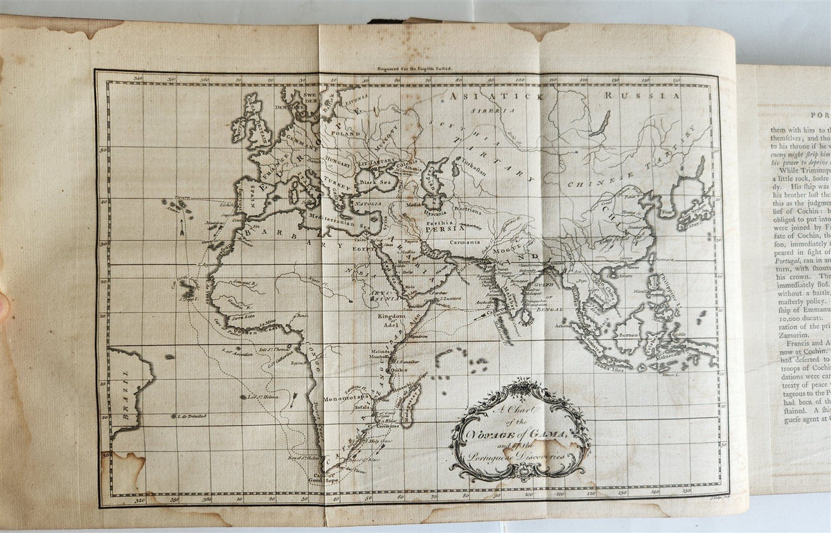 1778 LUSIAD or DISCOVERY of INDIA EPIC POEM L. Camoes antique ILLUSTRATED w/ MAP