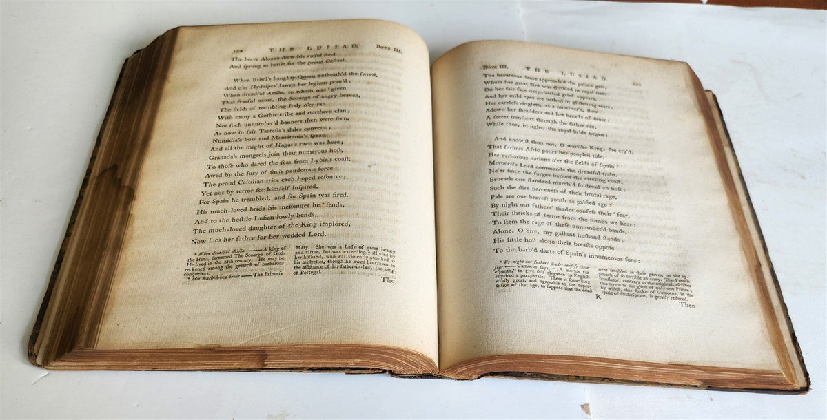 1778 LUSIAD or DISCOVERY of INDIA EPIC POEM L. Camoes antique ILLUSTRATED w/ MAP
