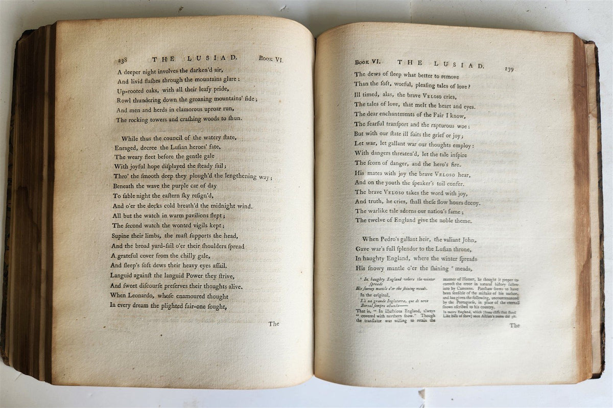 1778 LUSIAD or DISCOVERY of INDIA EPIC POEM L. Camoes antique ILLUSTRATED w/ MAP