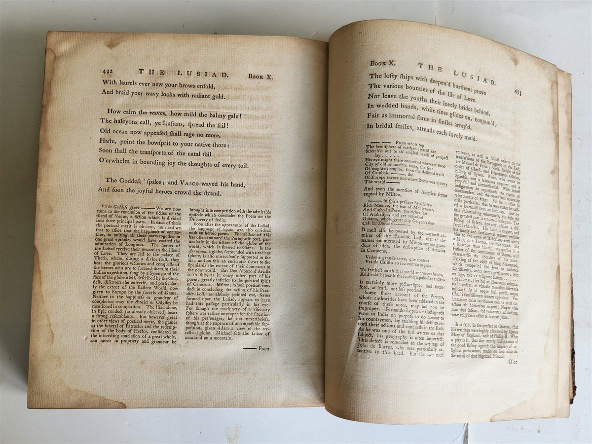 1778 LUSIAD or DISCOVERY of INDIA EPIC POEM L. Camoes antique ILLUSTRATED w/ MAP