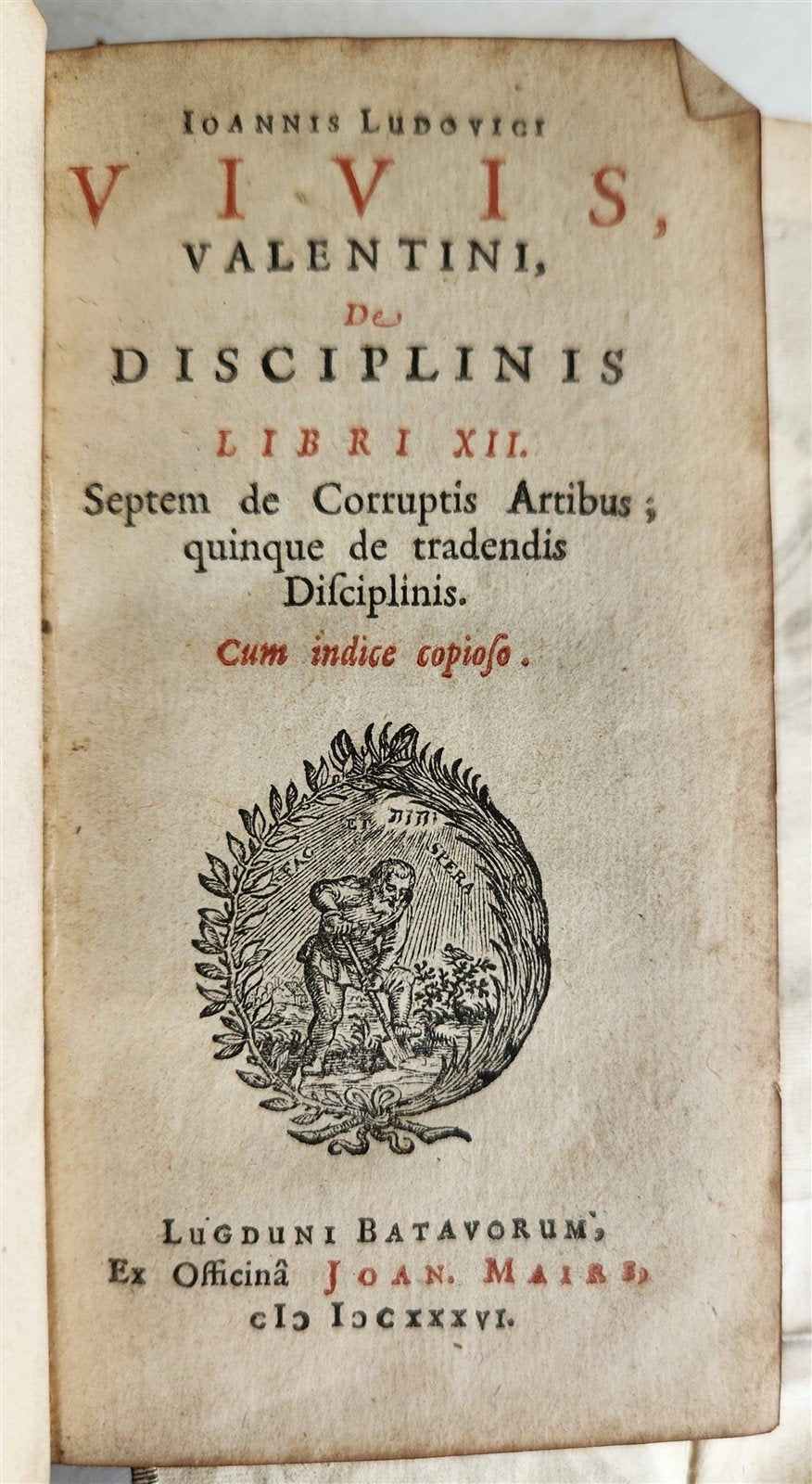 1636 DISCIPLINIS by father of modern psychology Juan Luis Vives ANTIQUE