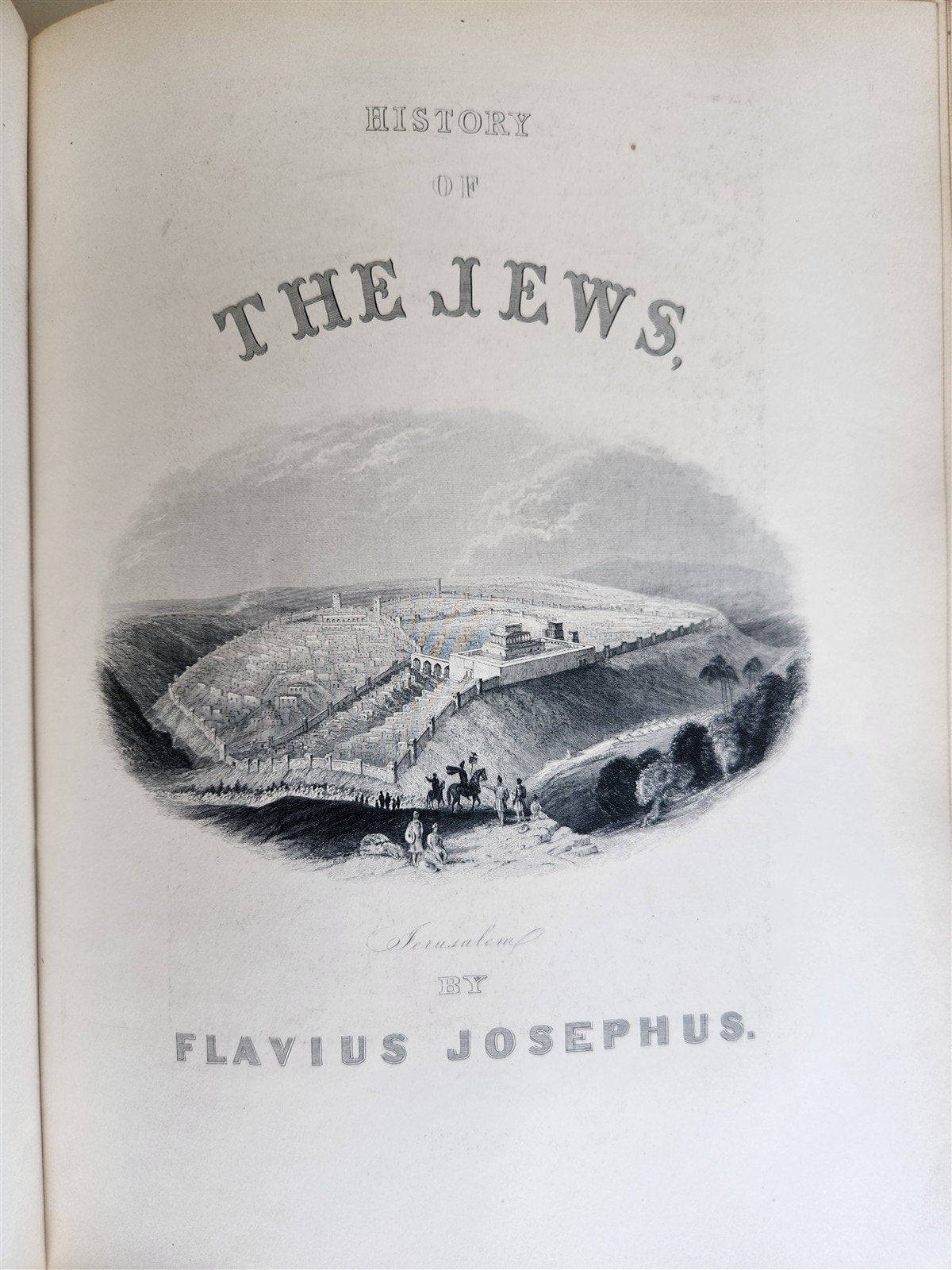 1889 SACRED POETRY & HISTORY of JEWS by JOSEPHUS FLAVIUS illustrated ANTIQUE