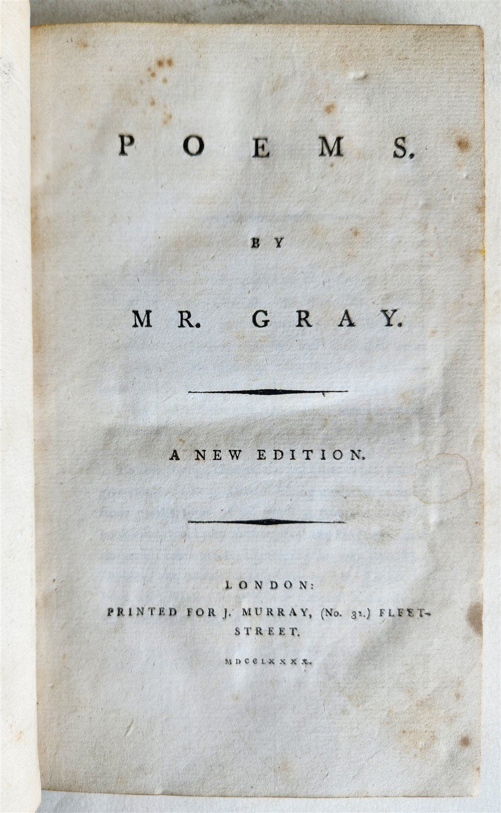 1790 POETRY in ENGLISH illustrated POEMS by MR. GRAY antique