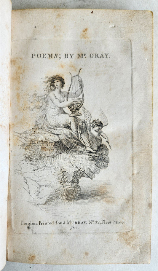 1790 POETRY in ENGLISH illustrated POEMS by MR. GRAY antique