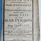 1709 SERMON for ANNIVERSARY FAST of the MARTYRDOM of KING CHARLES I antique