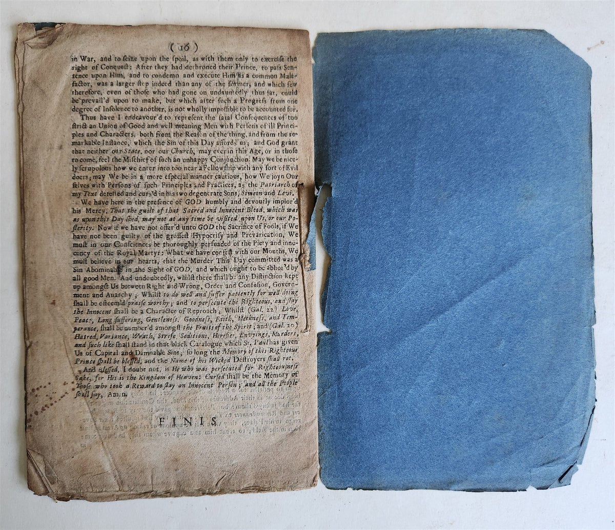 1709 SERMON for ANNIVERSARY FAST of the MARTYRDOM of KING CHARLES I antique