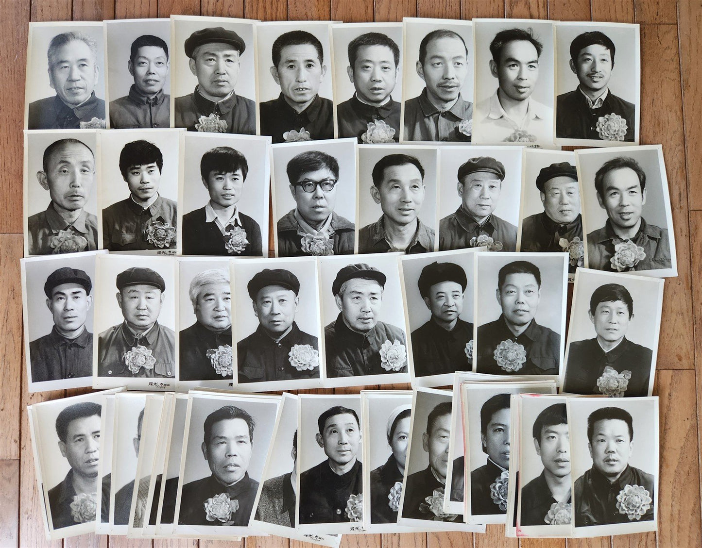 CHINESE LABOUR HEROES PORTRAITS Group of 84 PHOTOS vintage