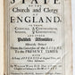 1703 CHURCH of ENGLAND HISTORY antique FOLIO in ENGLISH