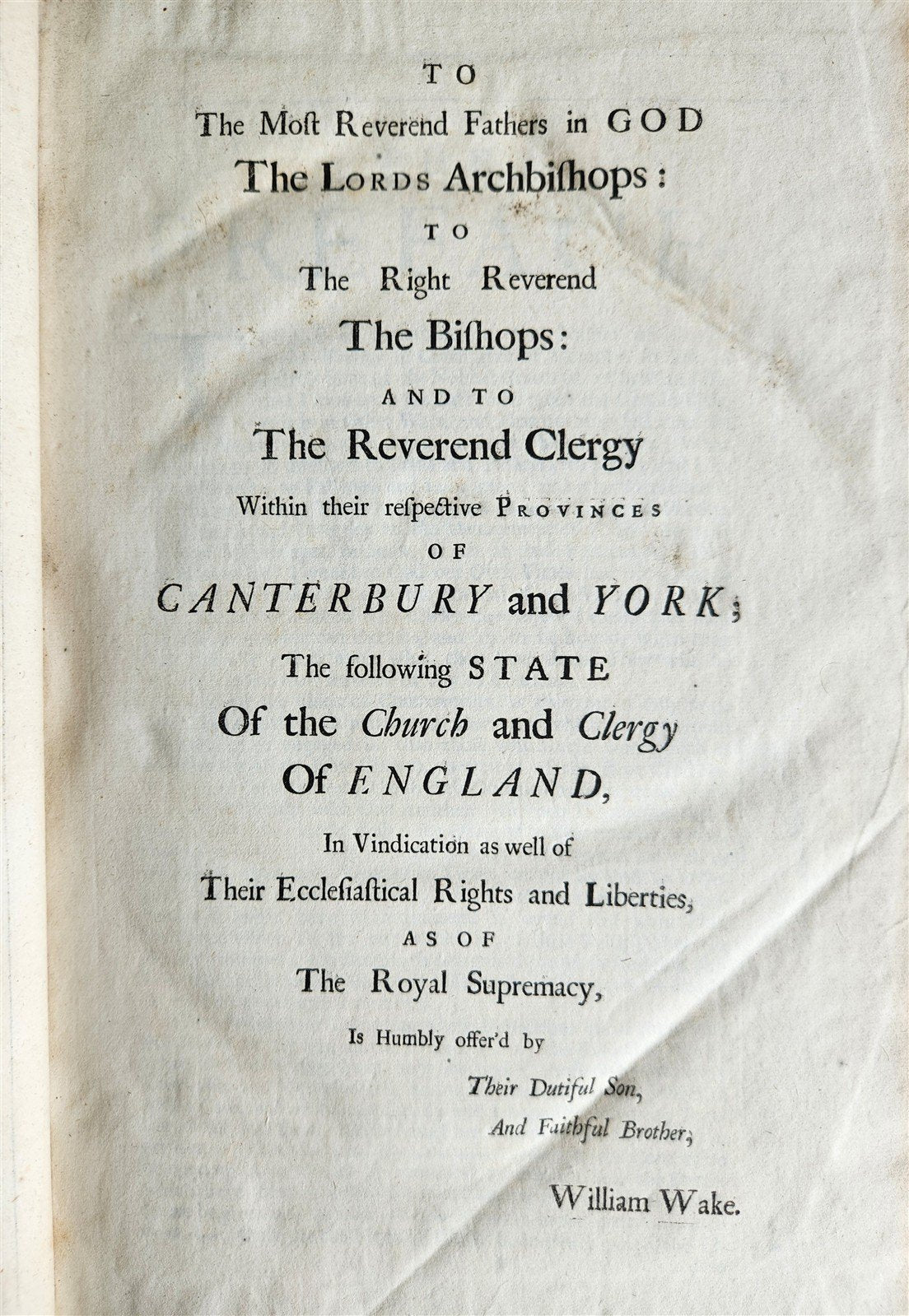 1703 CHURCH of ENGLAND HISTORY antique FOLIO in ENGLISH