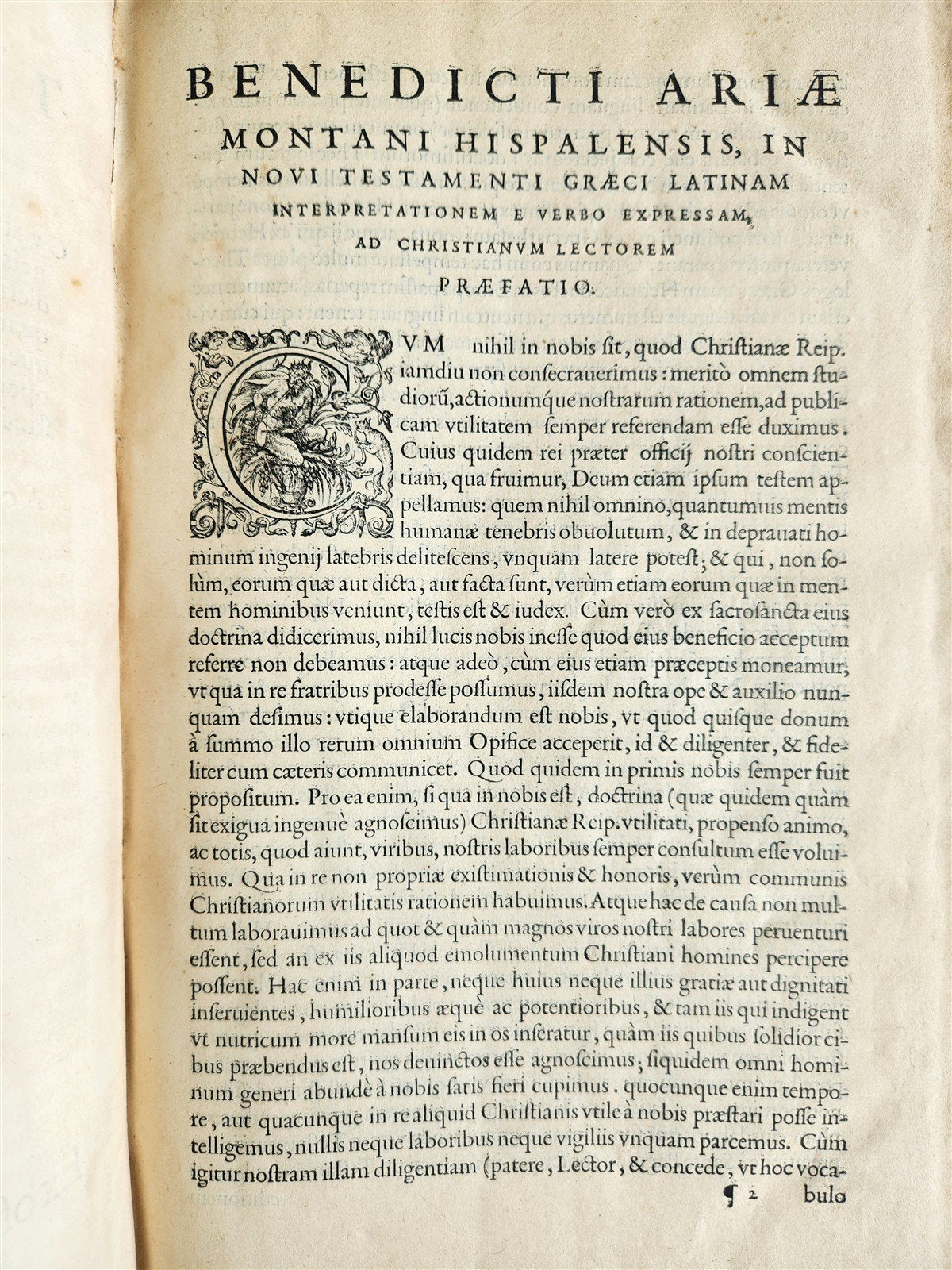 1584 BIBLE in GREEK & HEBREW antique 16th c PIGSKIN BOUND FOLIO by PLANTIN rare