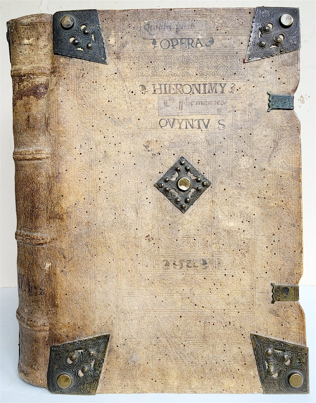 1516 POST-INCUNABULA OPERUM DIVI HIERONYMI by ST. JEROME antique PIGSKIN FOLIO
