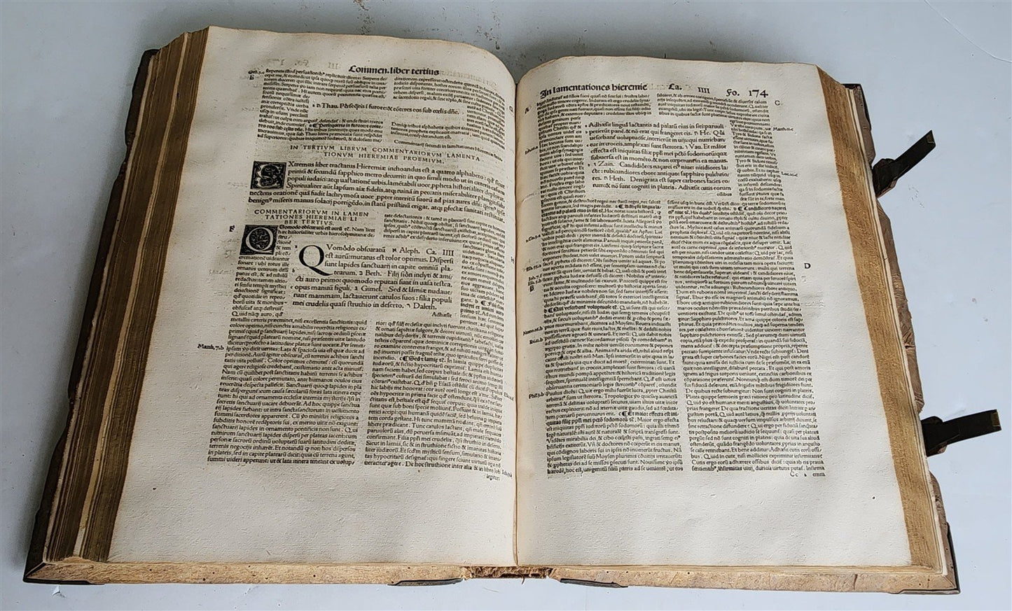 1516 POST-INCUNABULA OPERUM DIVI HIERONYMI by ST. JEROME antique PIGSKIN FOLIO
