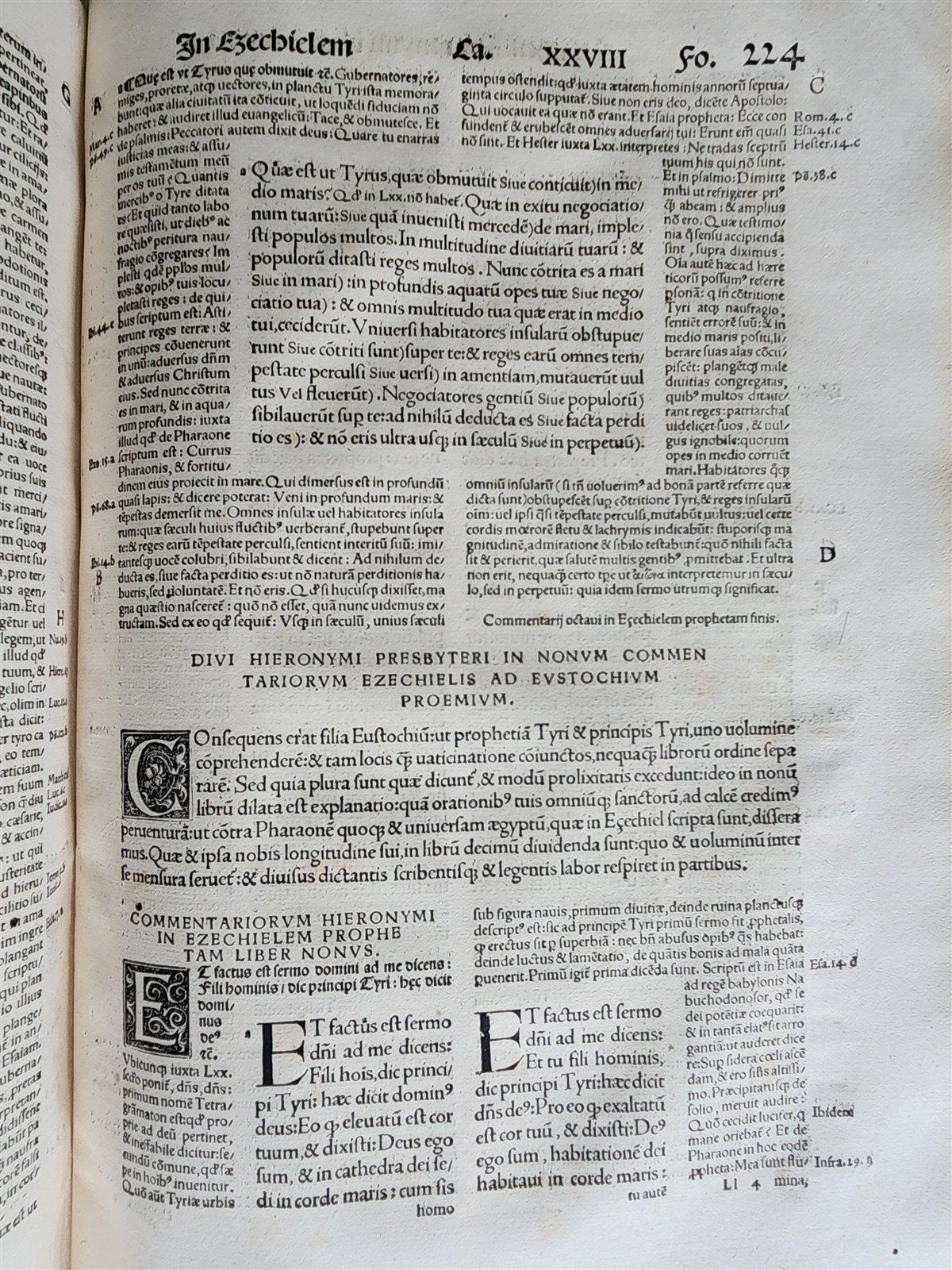 1516 POST-INCUNABULA OPERUM DIVI HIERONYMI by ST. JEROME antique PIGSKIN FOLIO