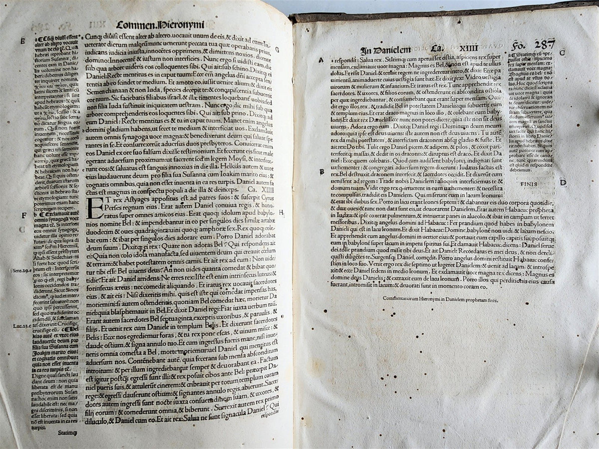 1516 POST-INCUNABULA OPERUM DIVI HIERONYMI by ST. JEROME antique PIGSKIN FOLIO
