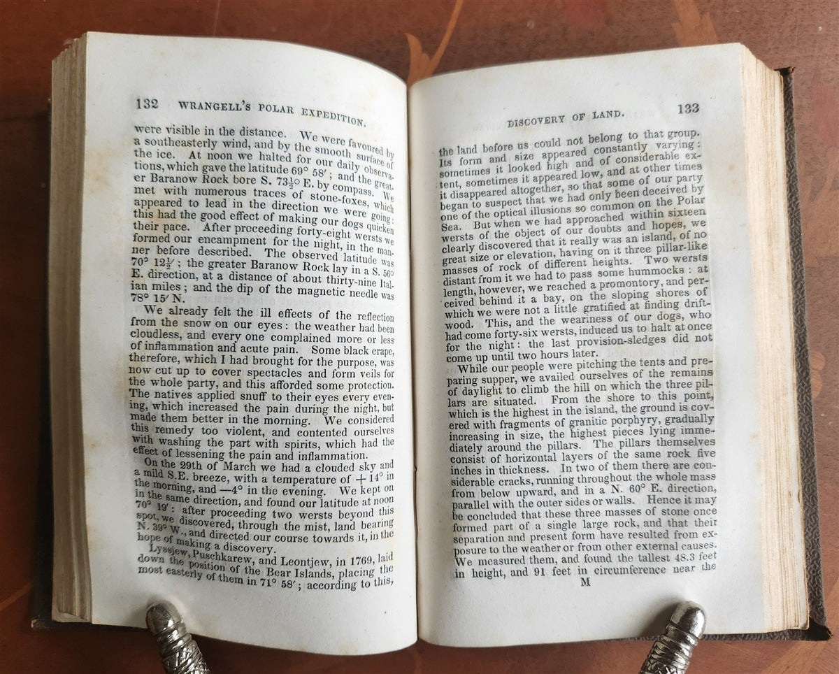 1841 EXPEDITION to POLAR SEA in 1820-1823 by RUSSIAN ADMIRAL F. WRANGELL antique