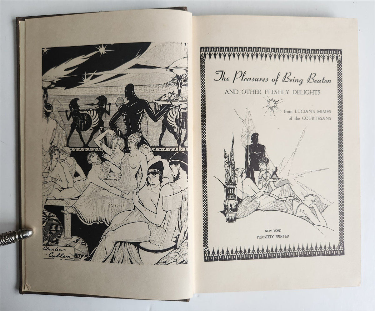 1920s EROTIC ART-DECO ILLUSTRATIONS PLEASURE of BEING BEATEN by LUCIAN antique