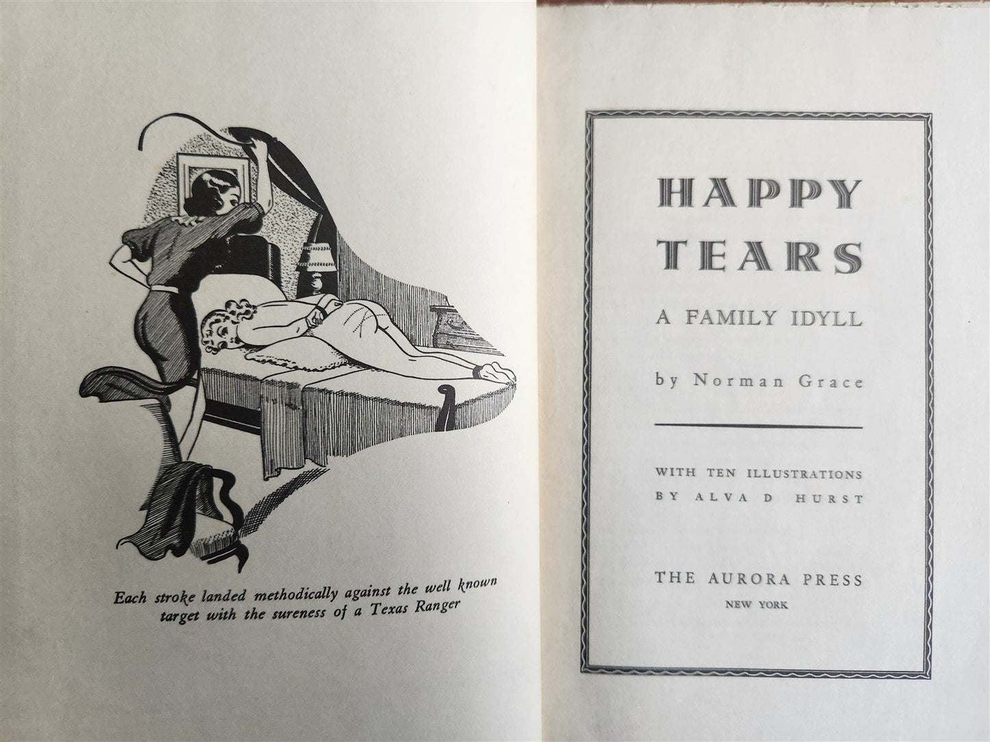 1920s EROTIC NOVEL HAPPY TEARS by NORMAN GRACE antique ILLUSTRATED by Alva Hurst