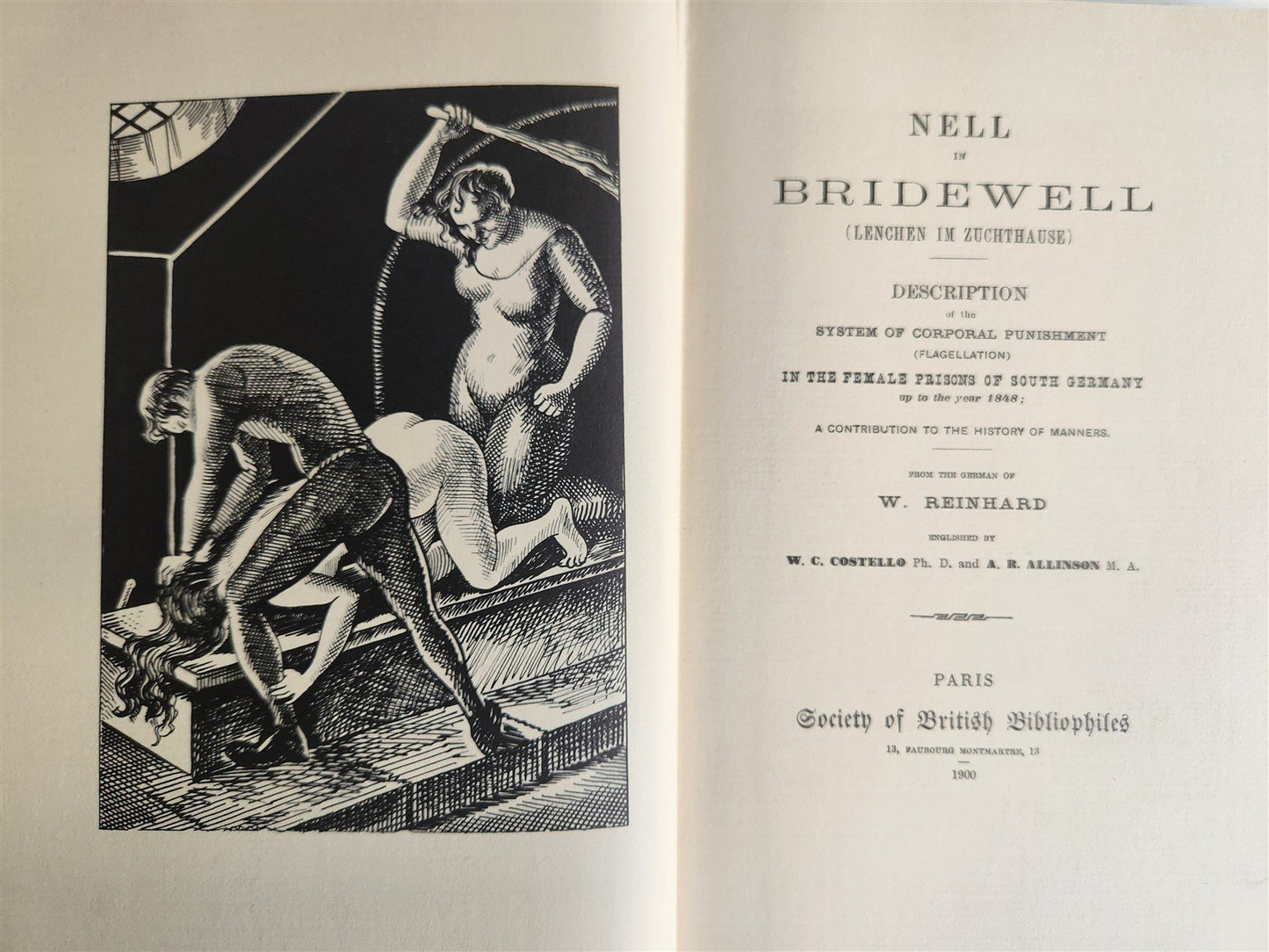 1900 EROTIC ILLUSTRATIONS PUNISHMENT FLAGELLATION in the FEMALE PRISONS antique