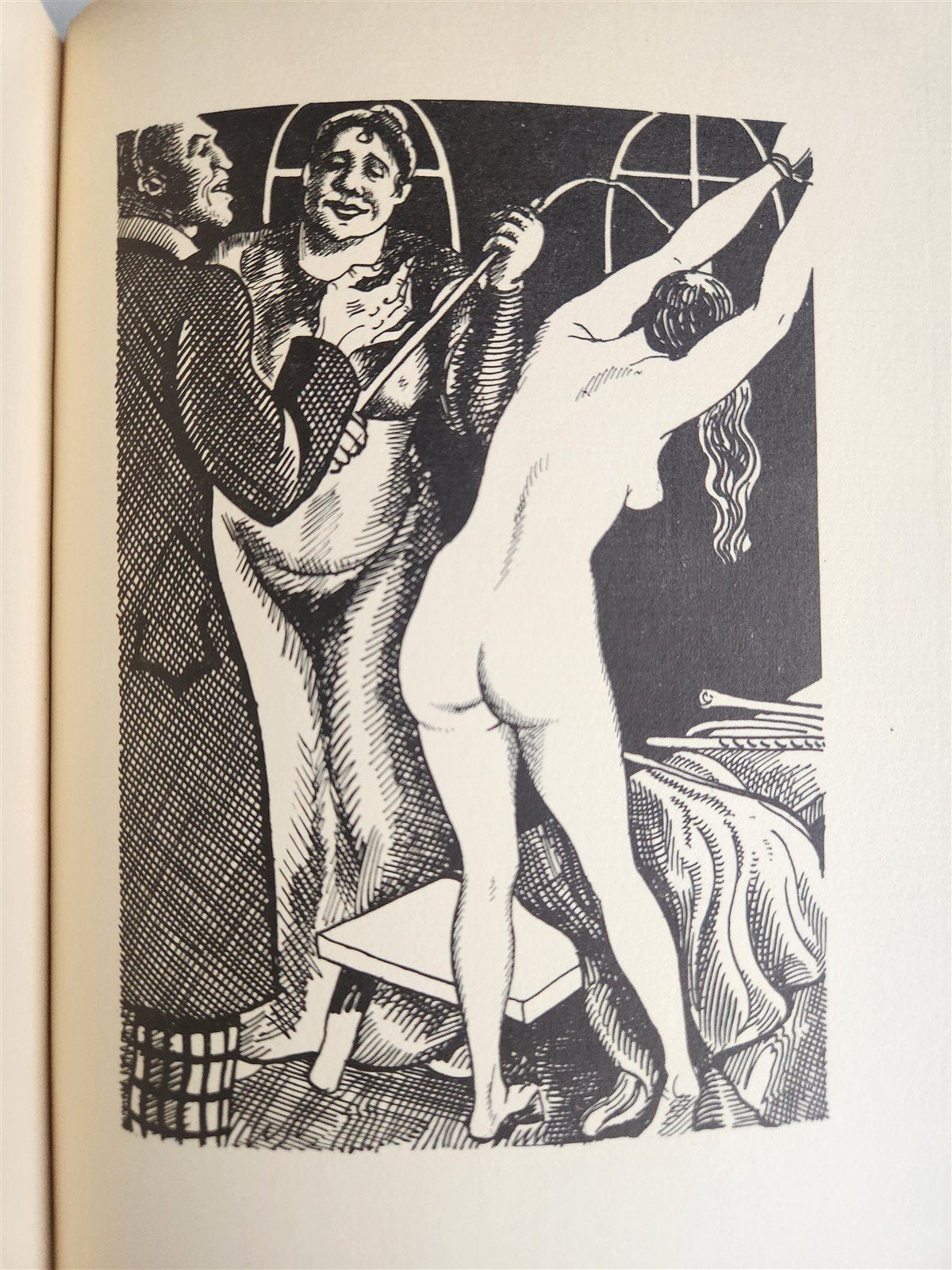 1900 EROTIC ILLUSTRATIONS PUNISHMENT FLAGELLATION in the FEMALE PRISONS antique