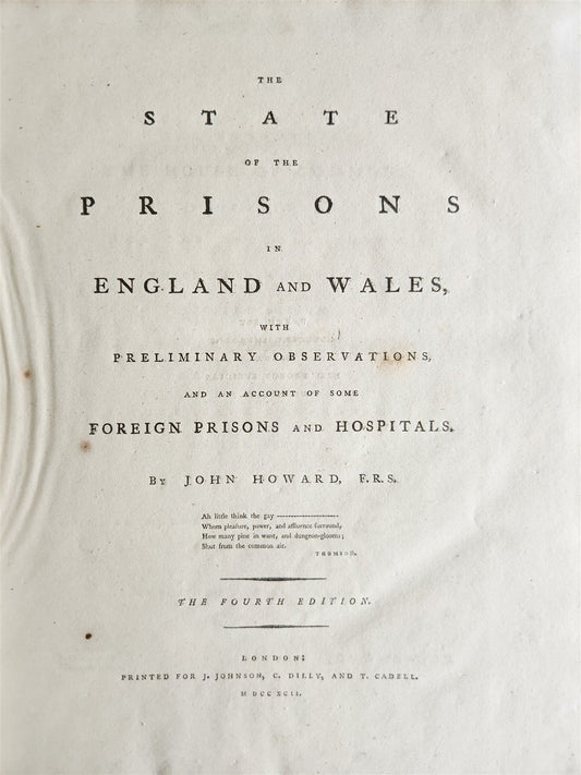 1792 STATE of PRISONS in ENGLAND including Europe & Russia ANTIQUE illustrated