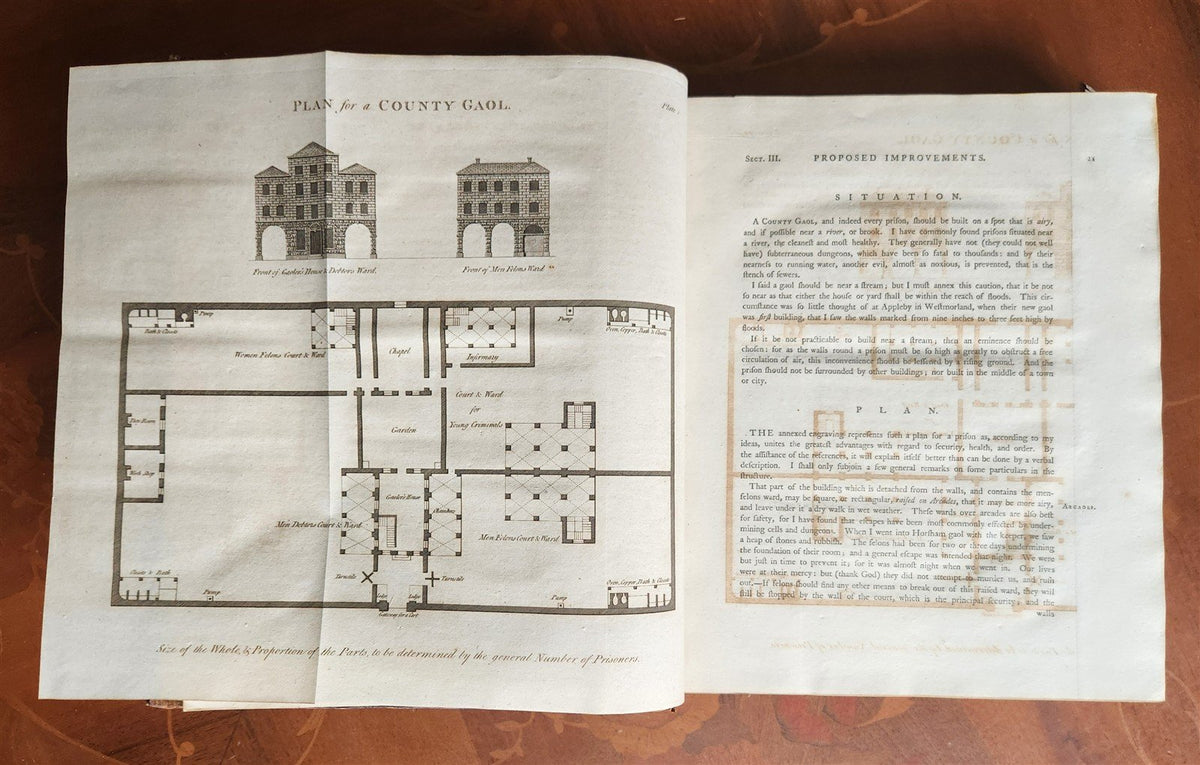 1792 STATE of PRISONS in ENGLAND including Europe & Russia ANTIQUE illustrated