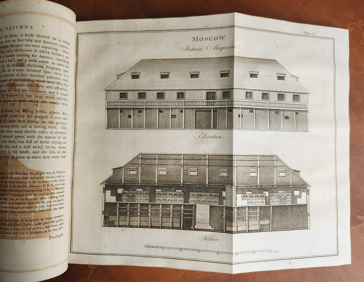 1792 STATE of PRISONS in ENGLAND including Europe & Russia ANTIQUE illustrated