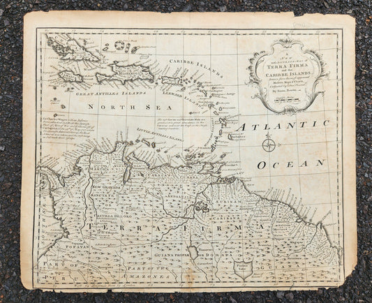 1747 CARIBBEAN ISLANDS original MAP By Eman Bowen antique