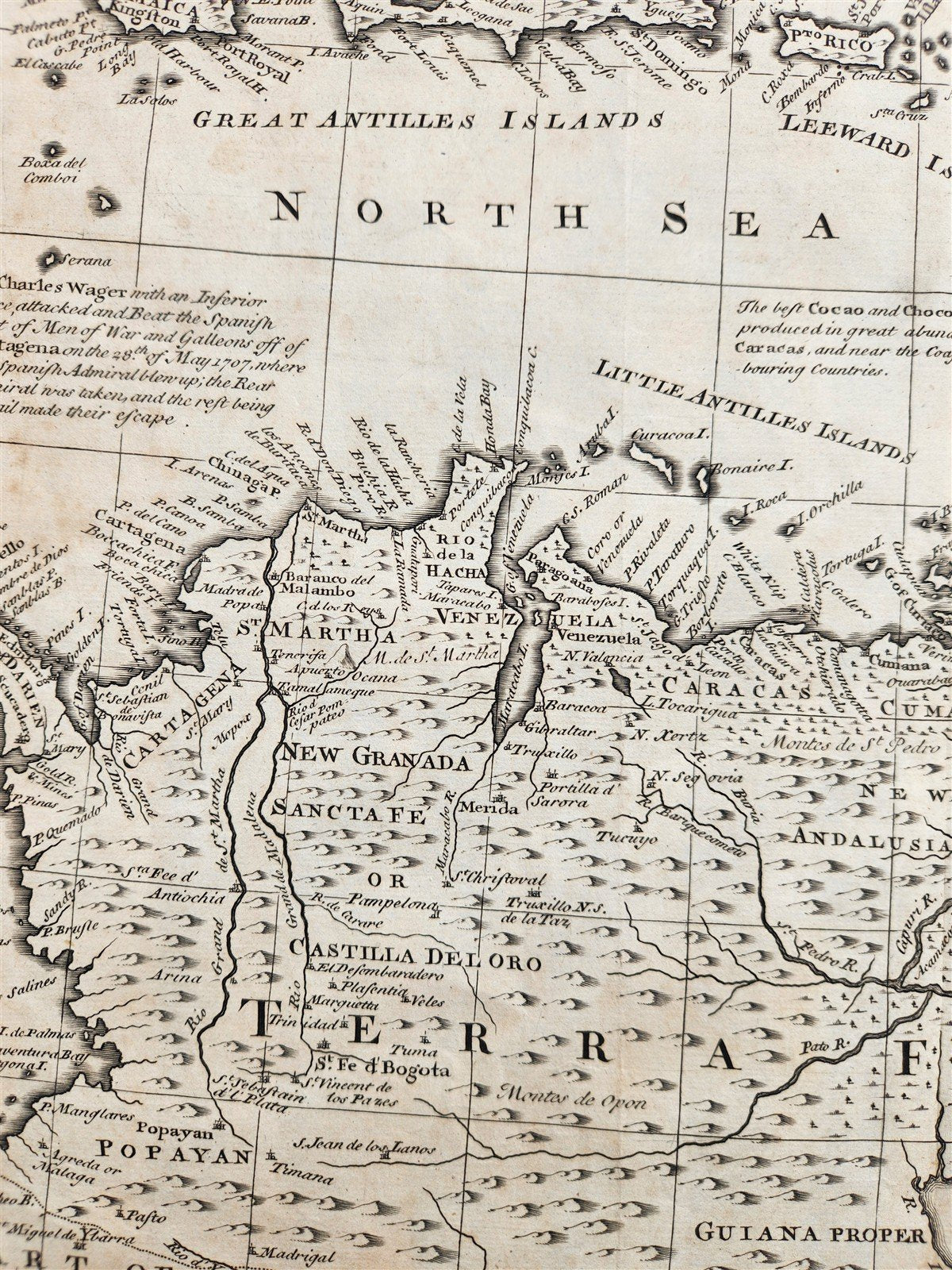 1747 CARIBBEAN ISLANDS original MAP By Eman Bowen antique