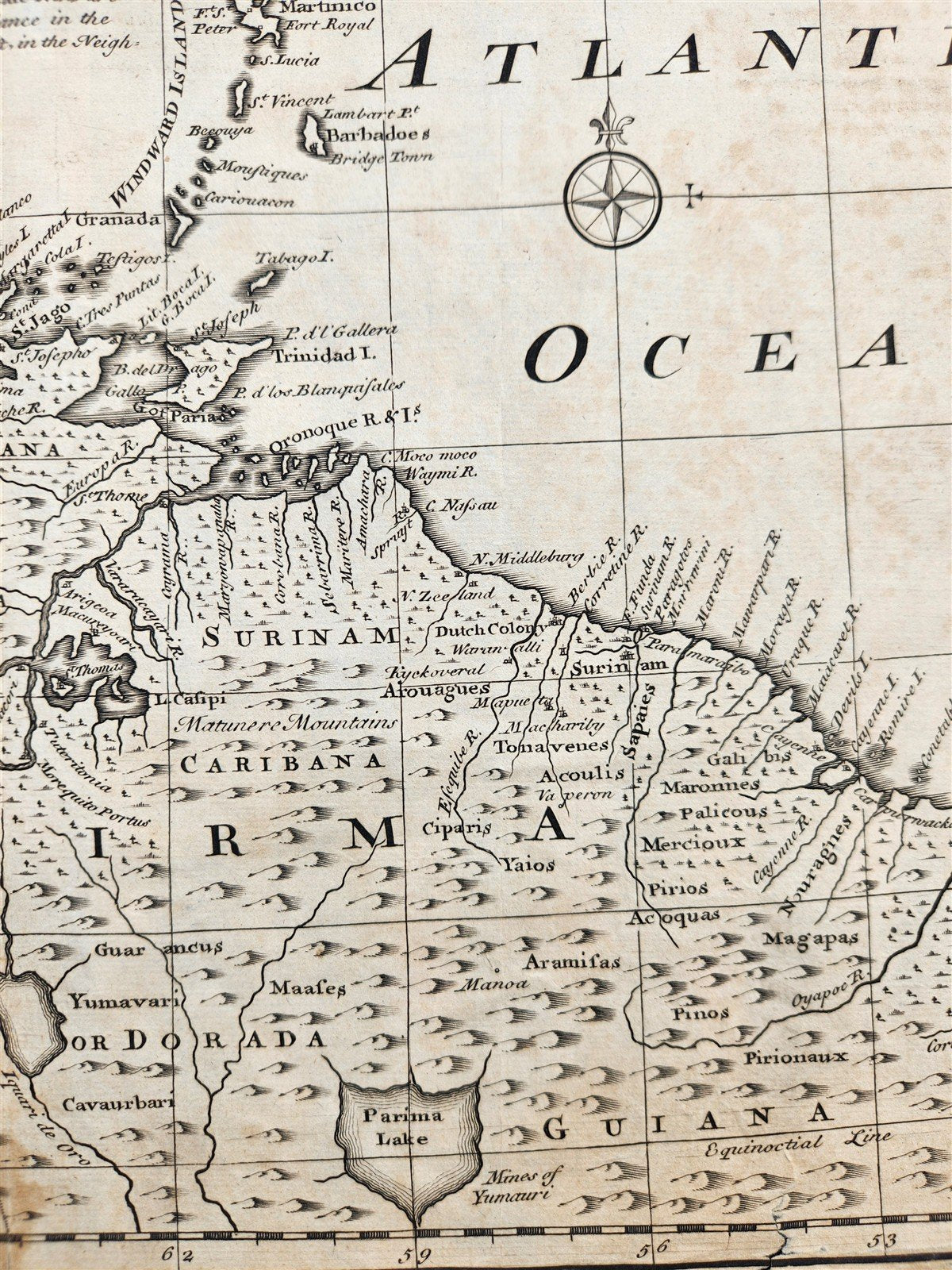 1747 CARIBBEAN ISLANDS original MAP By Eman Bowen antique