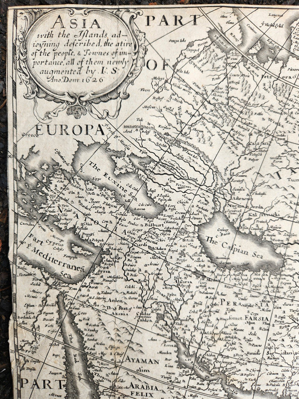 1626 ASIA w/ ISLANDS original MAP by JOHN SPEED antique