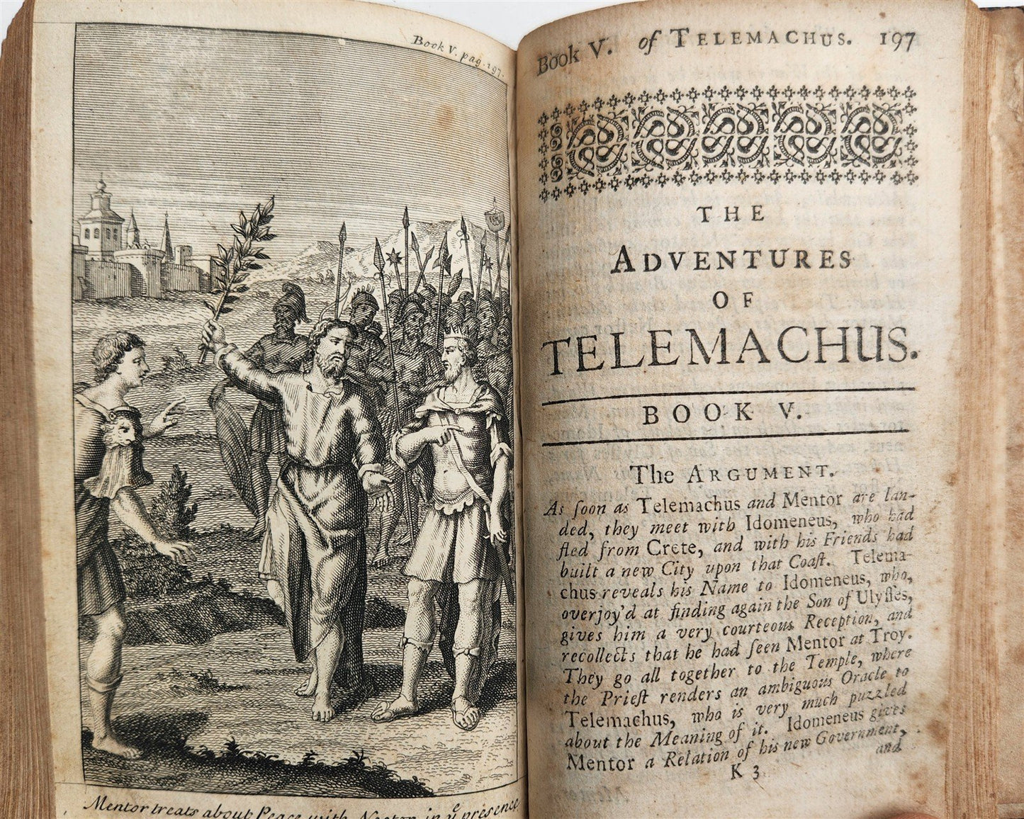 1715 THE ADVENTURES of TELEMACHUS Vol. I ANTIQUE illustrated in ENGLISH