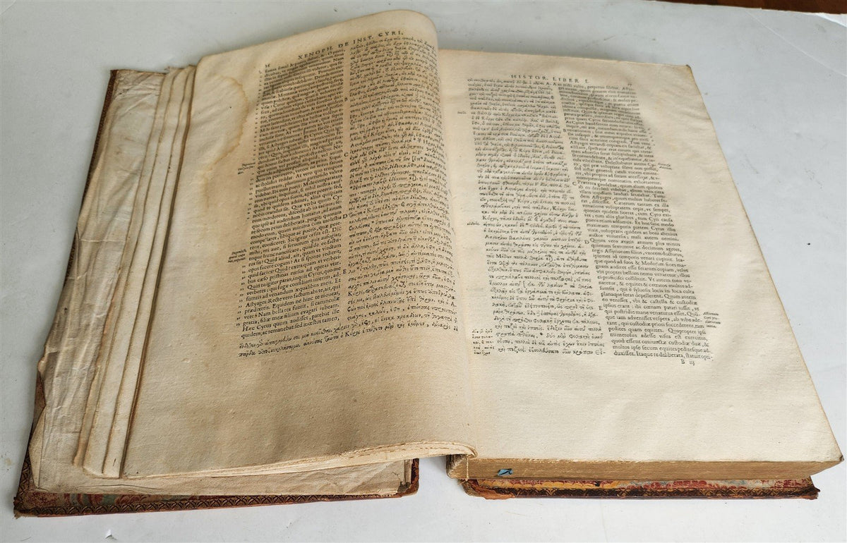 1625 XENOPHONTIS Philosophi et Imperatoris LARGE FOLIO in GREEK & LATIN antique