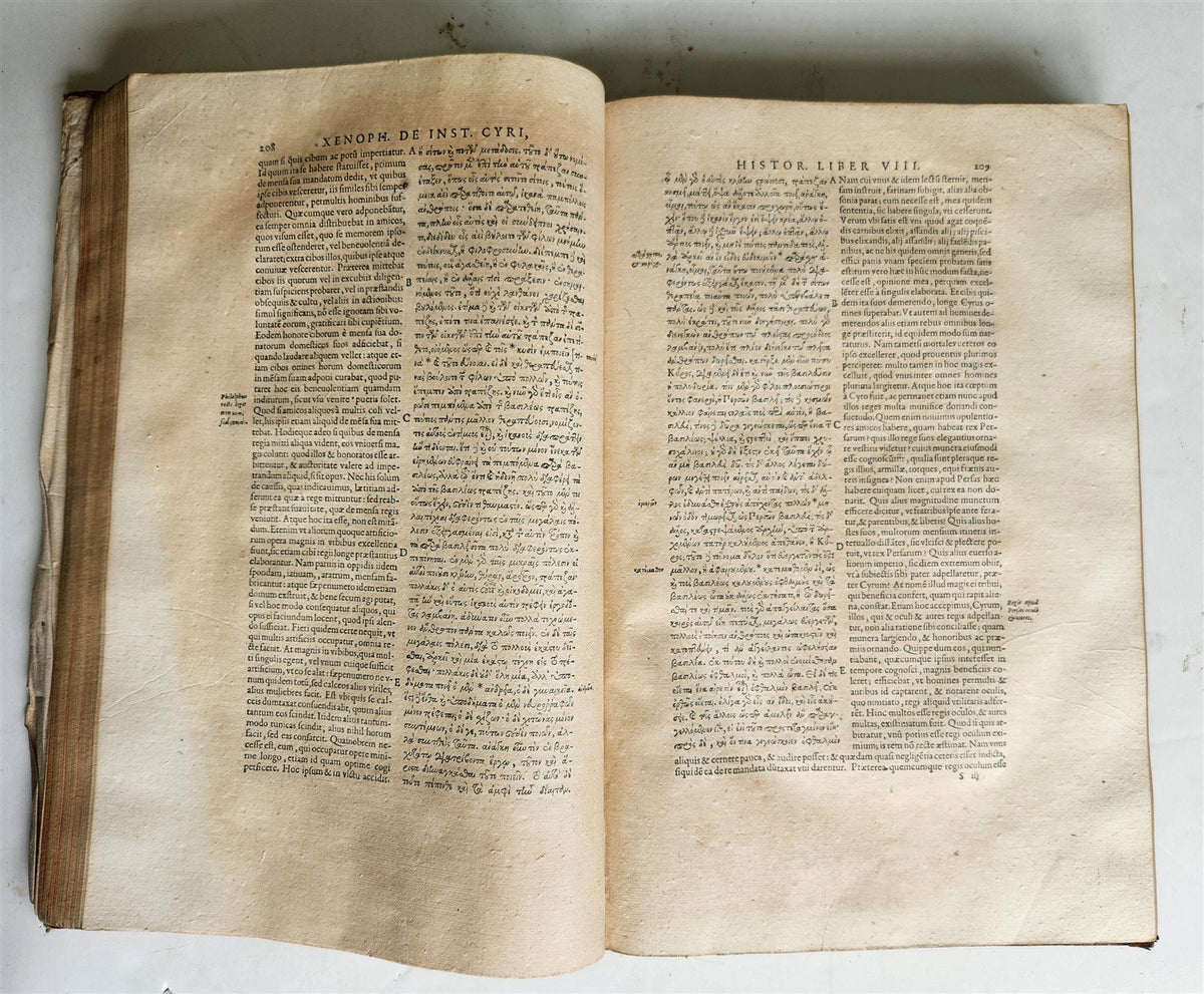 1625 XENOPHONTIS Philosophi et Imperatoris LARGE FOLIO in GREEK & LATIN antique