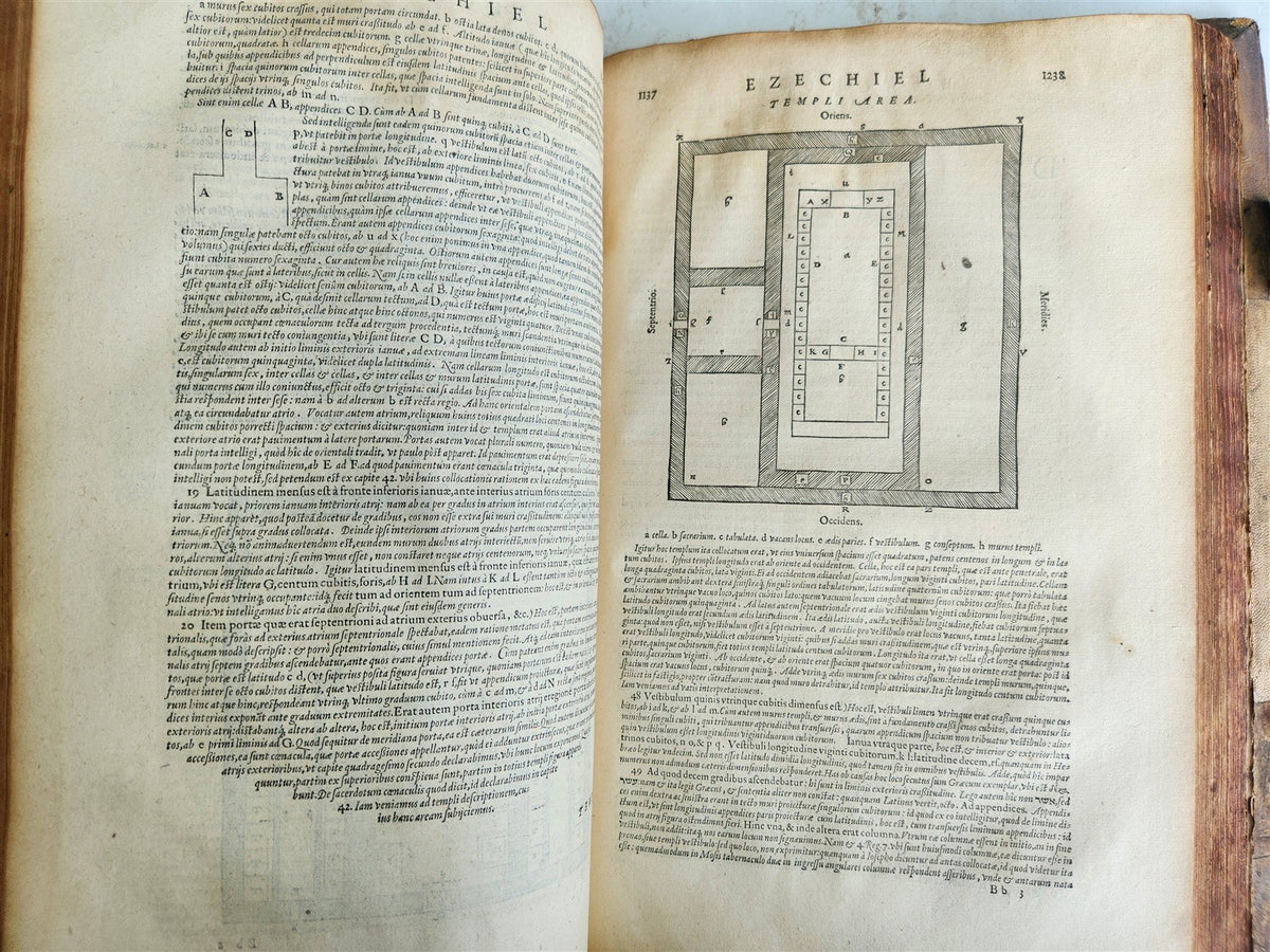 1573 BIBLE in LATIN ILLUSTRATED antique 16th c PIGSKIN BOUND FOLIO S. Castellio